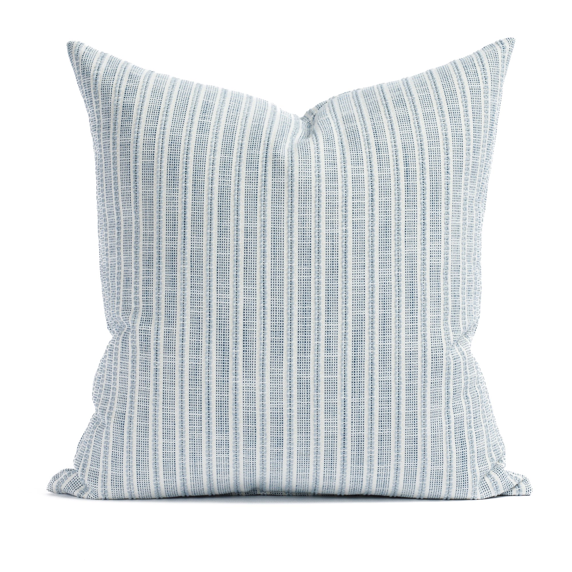 Amalfi Stripe 20x20 Pillow Indigo, a blue and white stripe outdoor Tonic Living throw pillow
