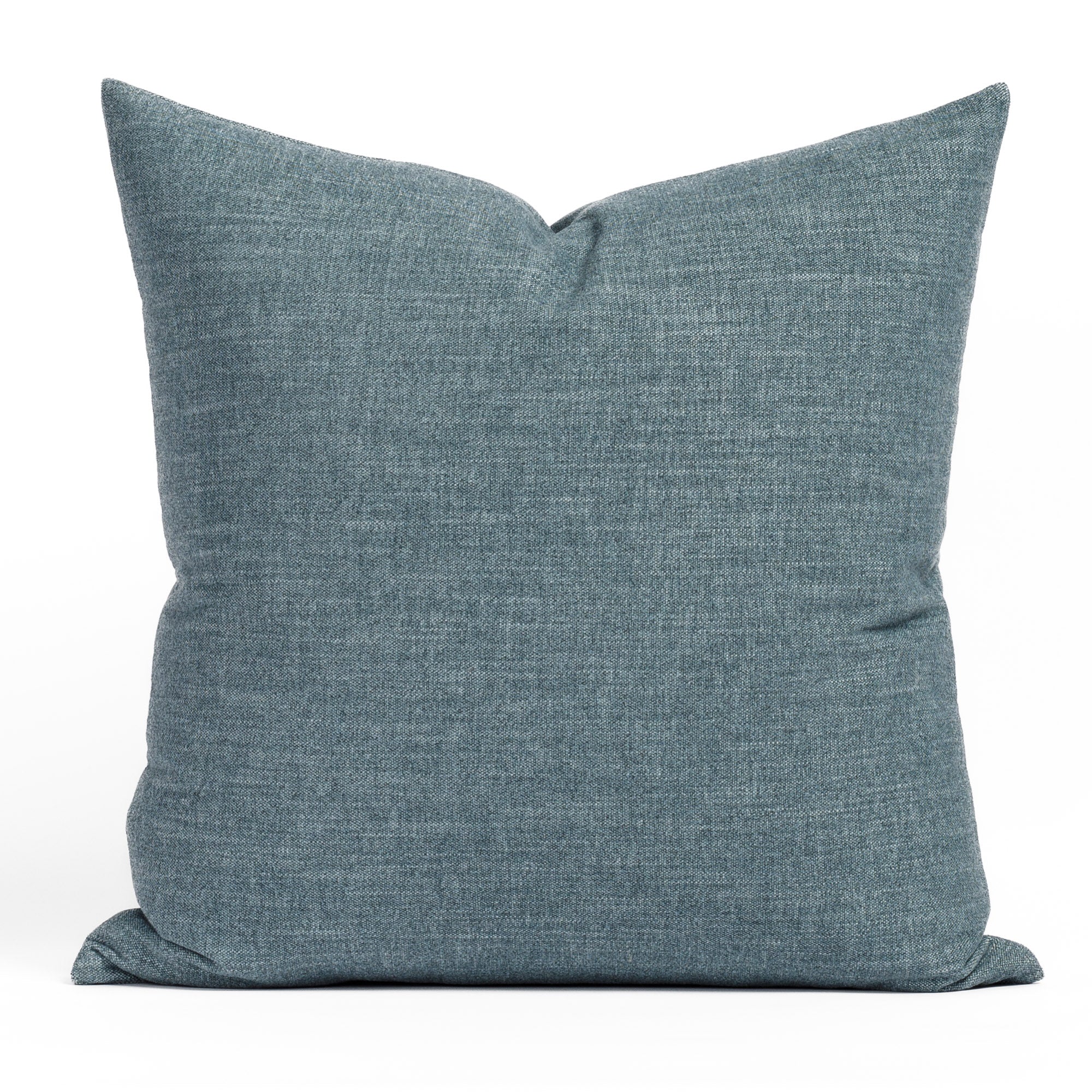 Tonic Living Bedford 22x22 throw pillow in denim blue with a soft stone-washed chenille texture.