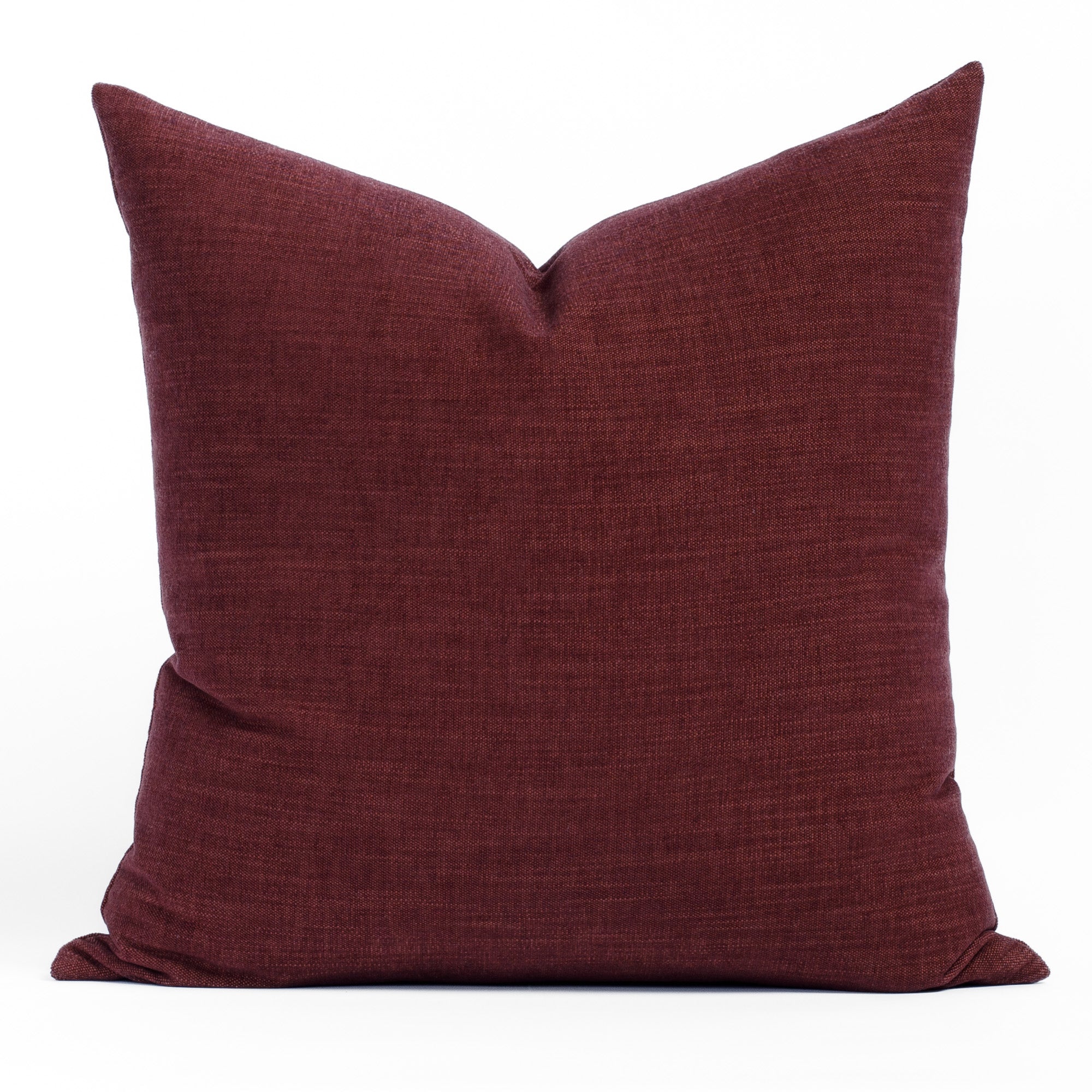 Tonic Living Bedford 22x22 throw pillow in merlot red with a soft stone-washed chenille texture.