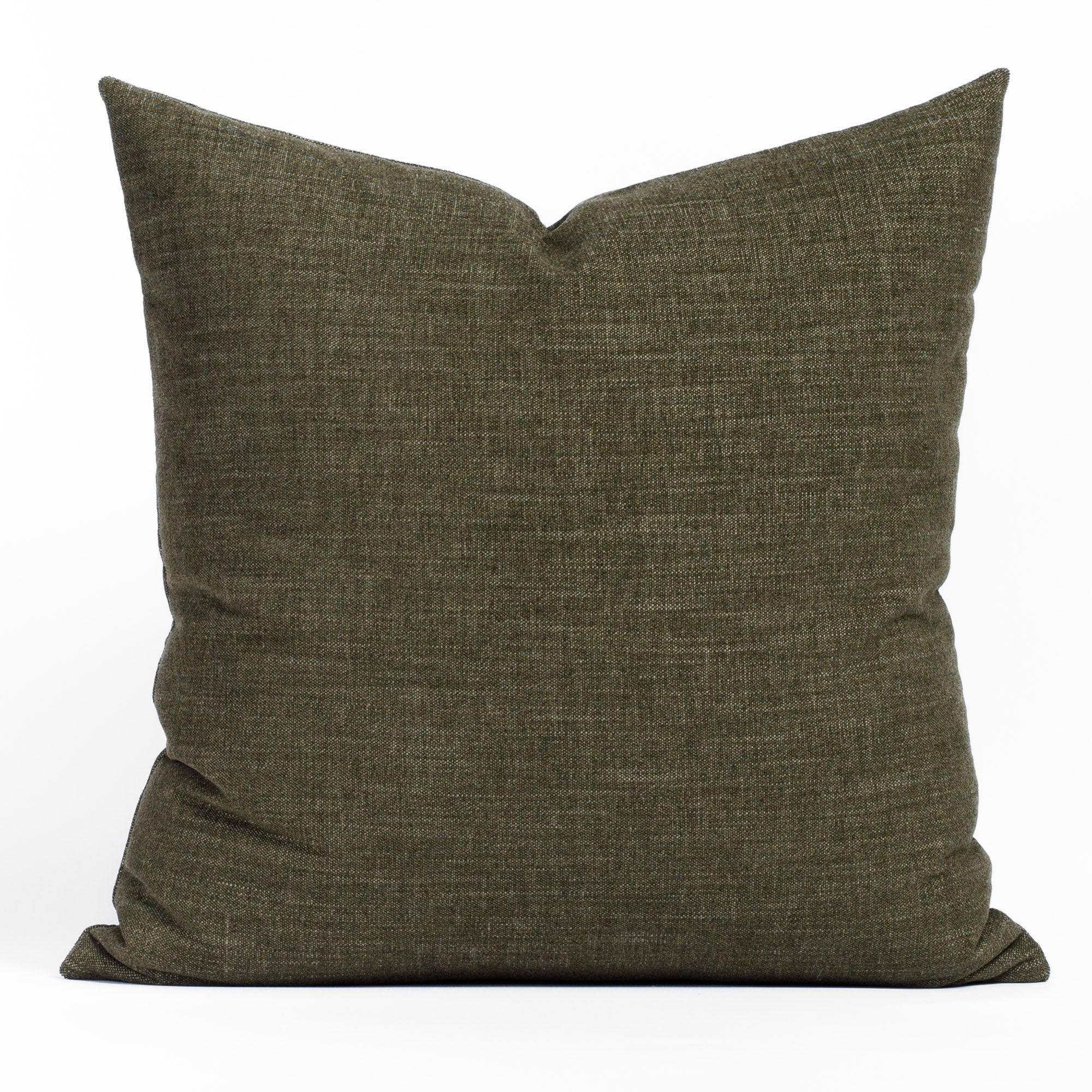 Tonic Living Bedford 22x22 throw pillow in moss green with a soft stone-washed chenille texture.