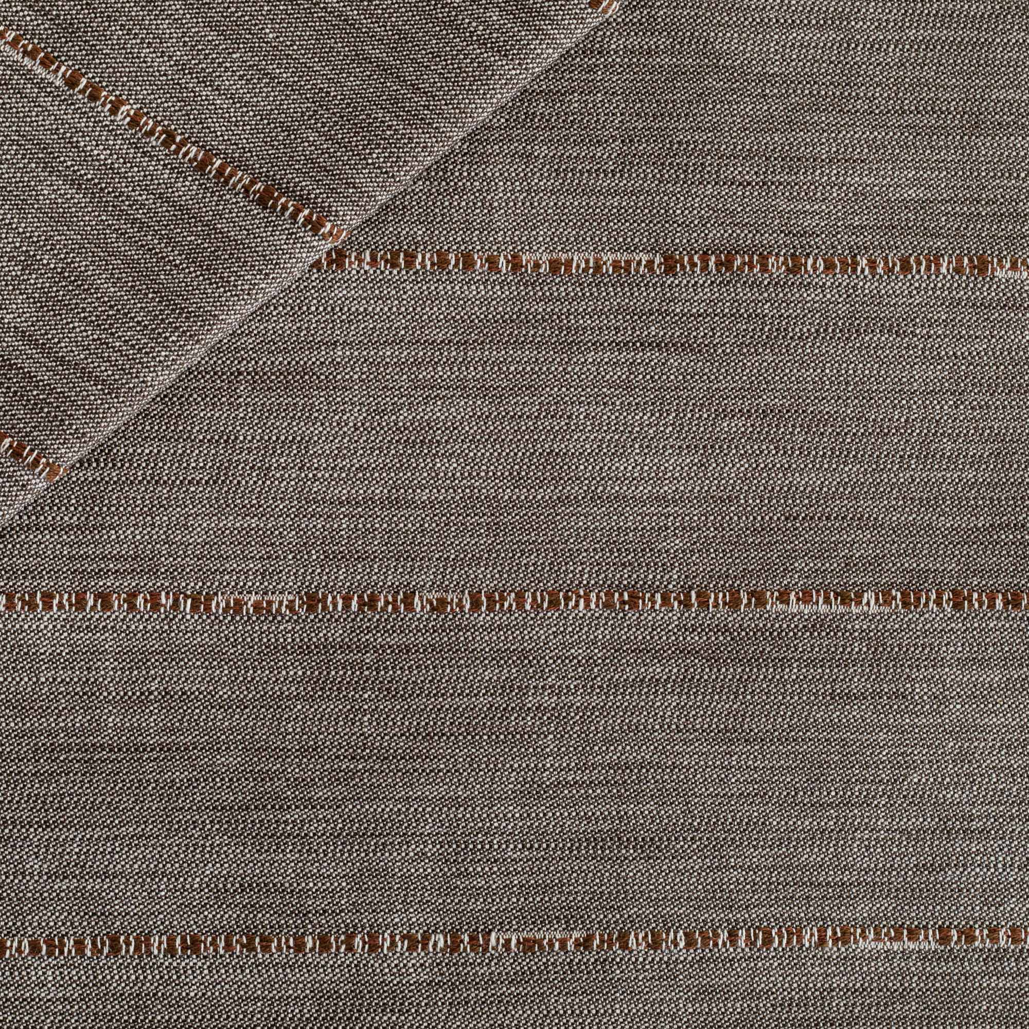 a rich chocolate brown chunky horizontal stripe upholstery fabric