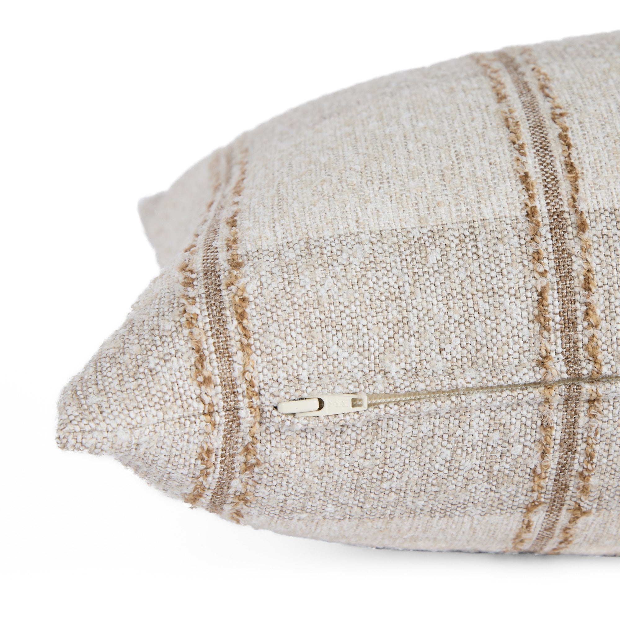 Detail of Buckley Wheat XL lumbar pillow with side zipper and textured fabric – Tonic Living