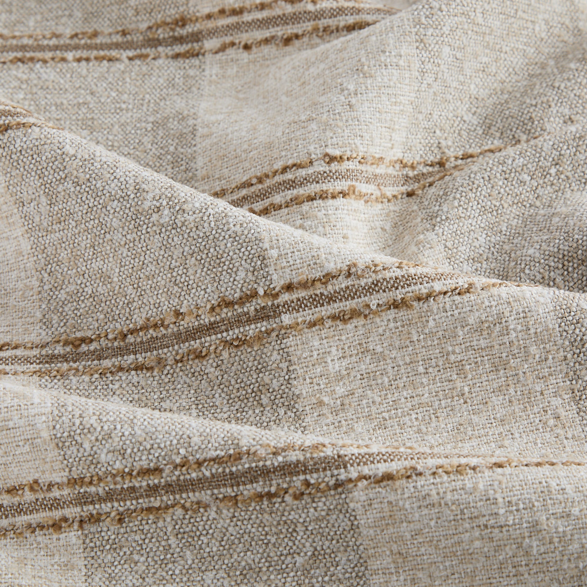 Close up of Buckley Wheat high-performance upholstery fabric showing textured weave – Tonic Living