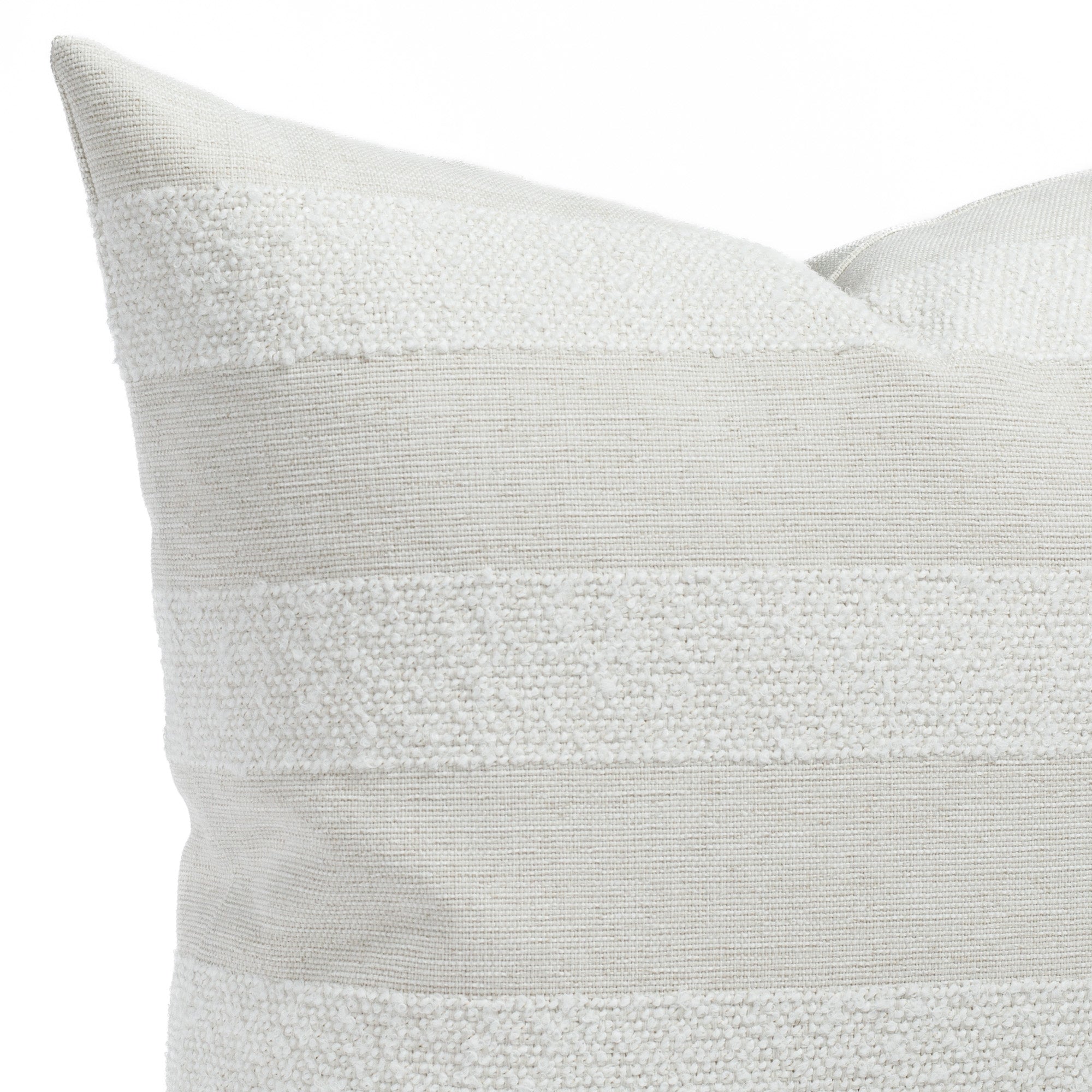 Cabana Stripe Salt, an off-white indoor/outdoor pillow from Tonic Living with a textured stripe design.