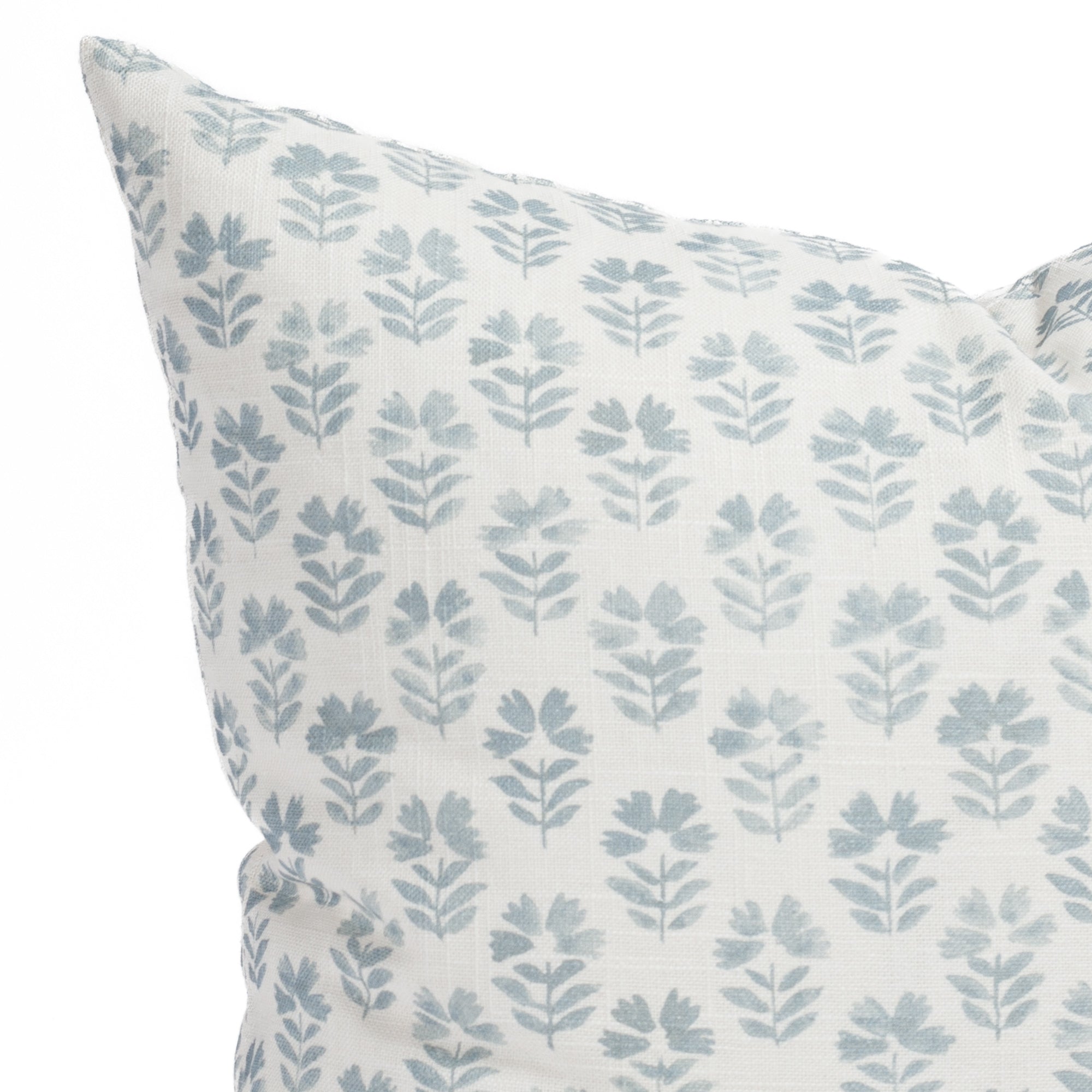 Carmel Sky Blue, a cream and light blue flower print pillow from Tonic Living.