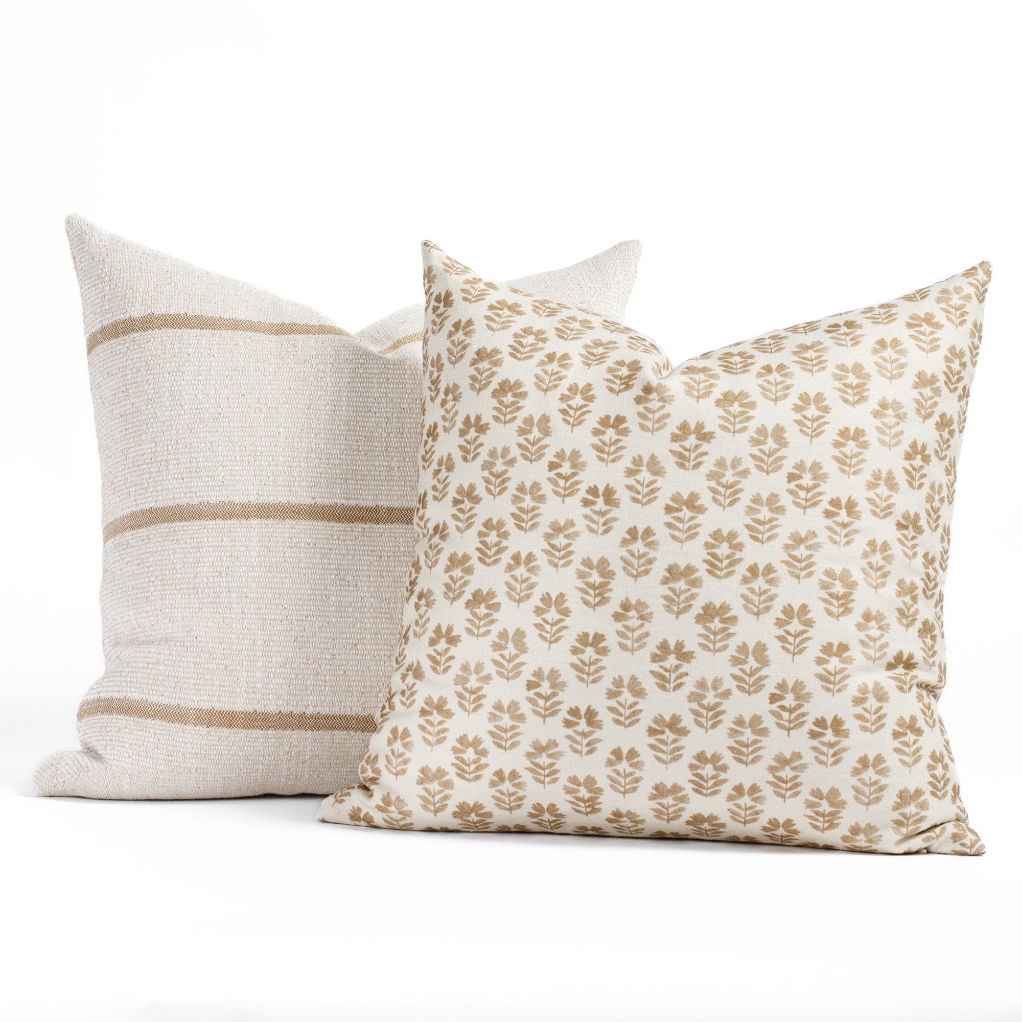Tonic Living Pillow pairing - Carmel Umber and Carlin Amber