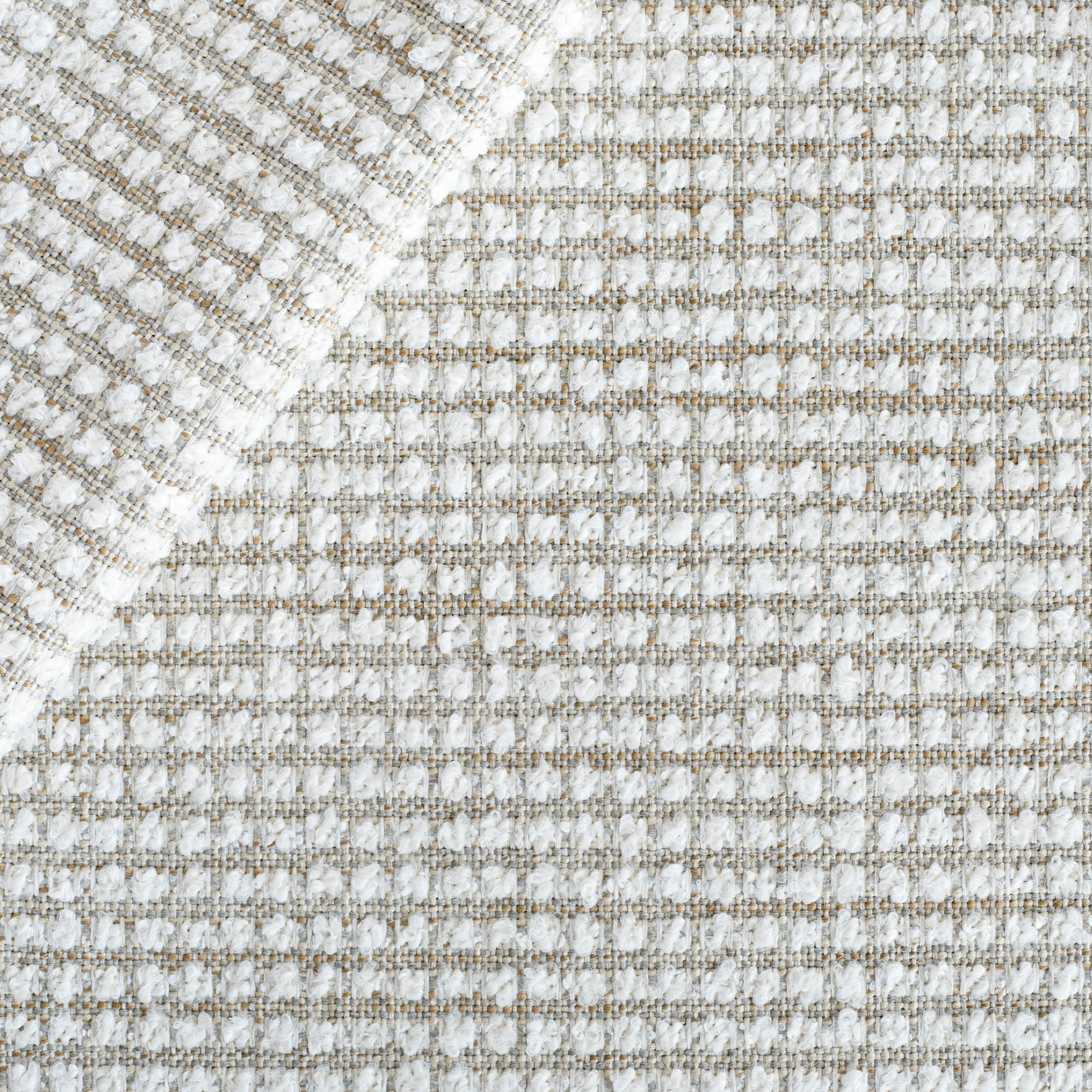 Carter Natural, a beige and white nubby grid pattern high performance upholstery fabric from Tonic Living 