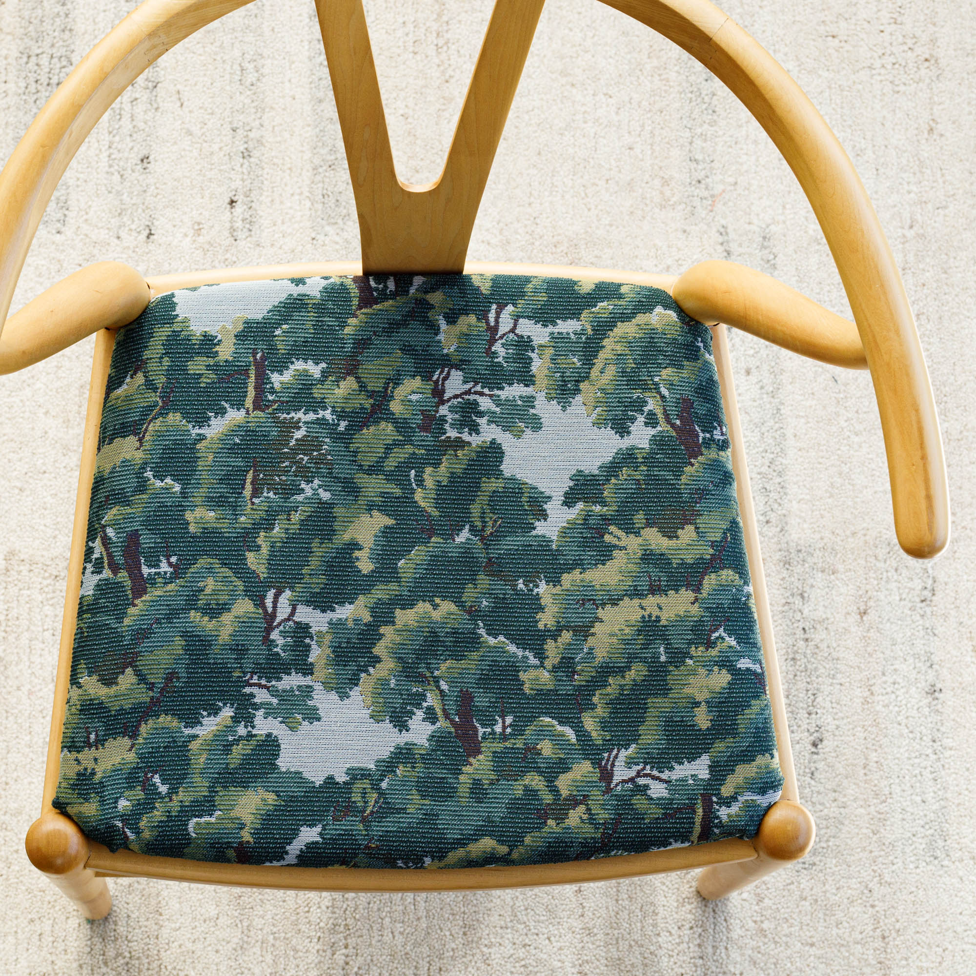 Elora Forest green upholstered chair seat