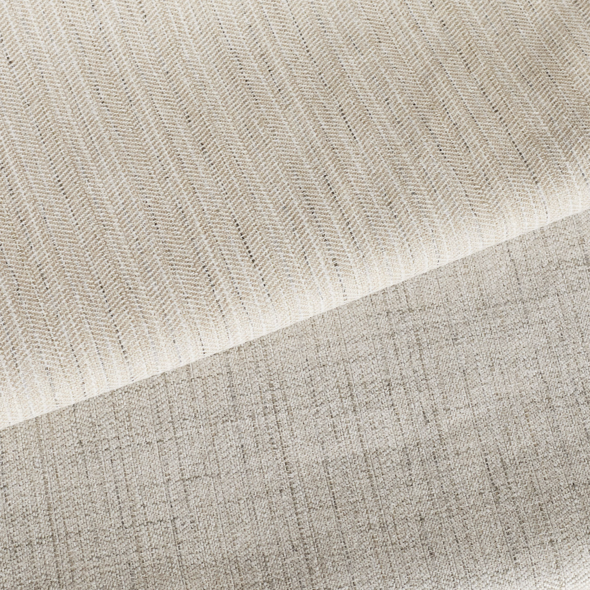 Chester Fabric in Flax and Pebble by Tonic Living — durable, high-performance upholstery fabrics in warm neutral hues.