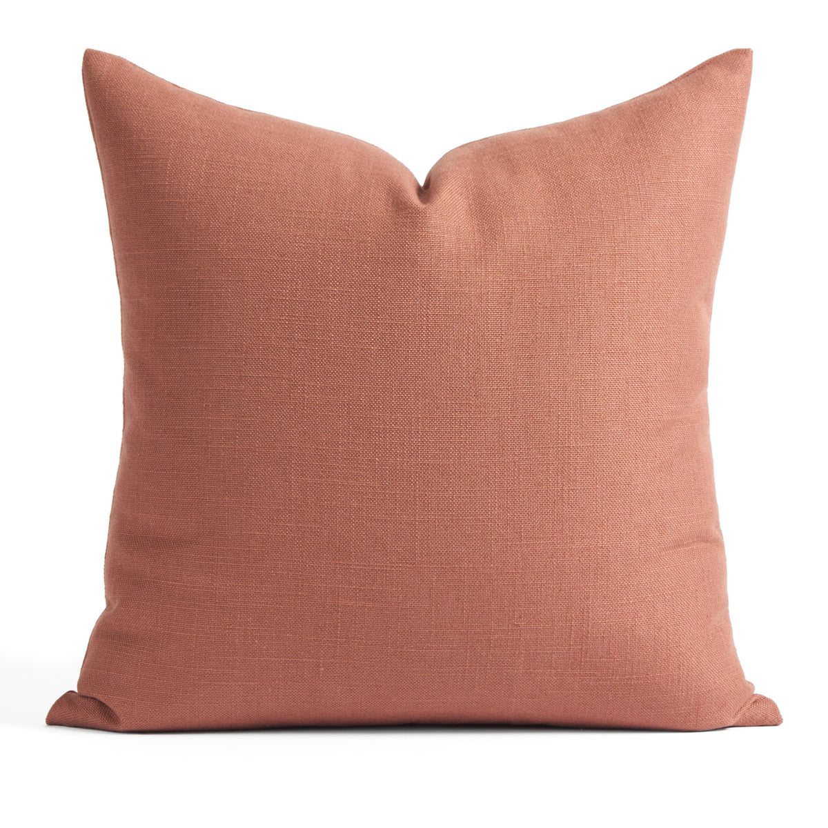 Tonic Living Hampton 22x22 Pillow in Rosewood, an earthy pink throw pillow with warm terracotta tones and the look and feel of linen.