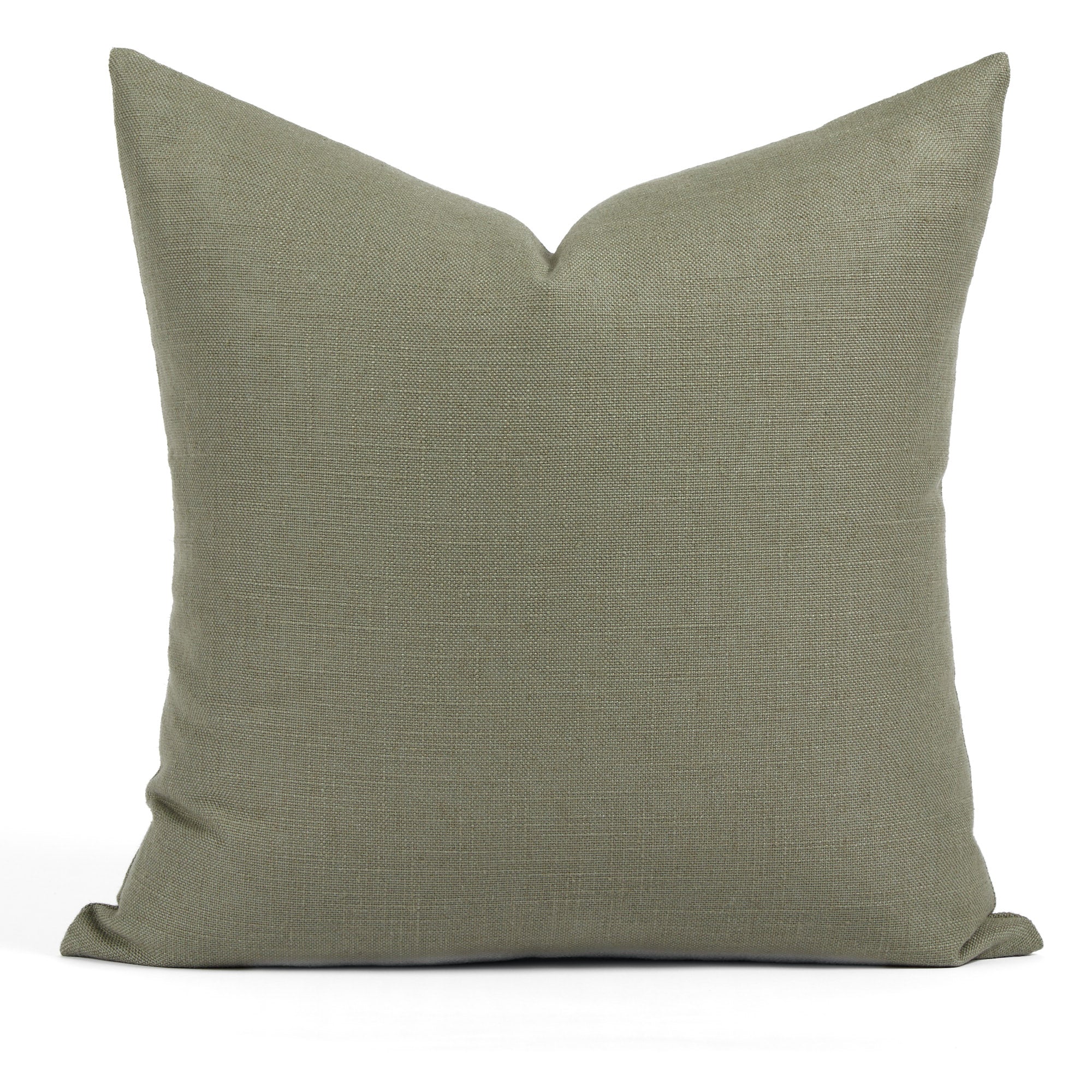 Tonic Living Hampton 22x22 pillow in Sage, a muted sage green throw pillow with Belgian linen look.