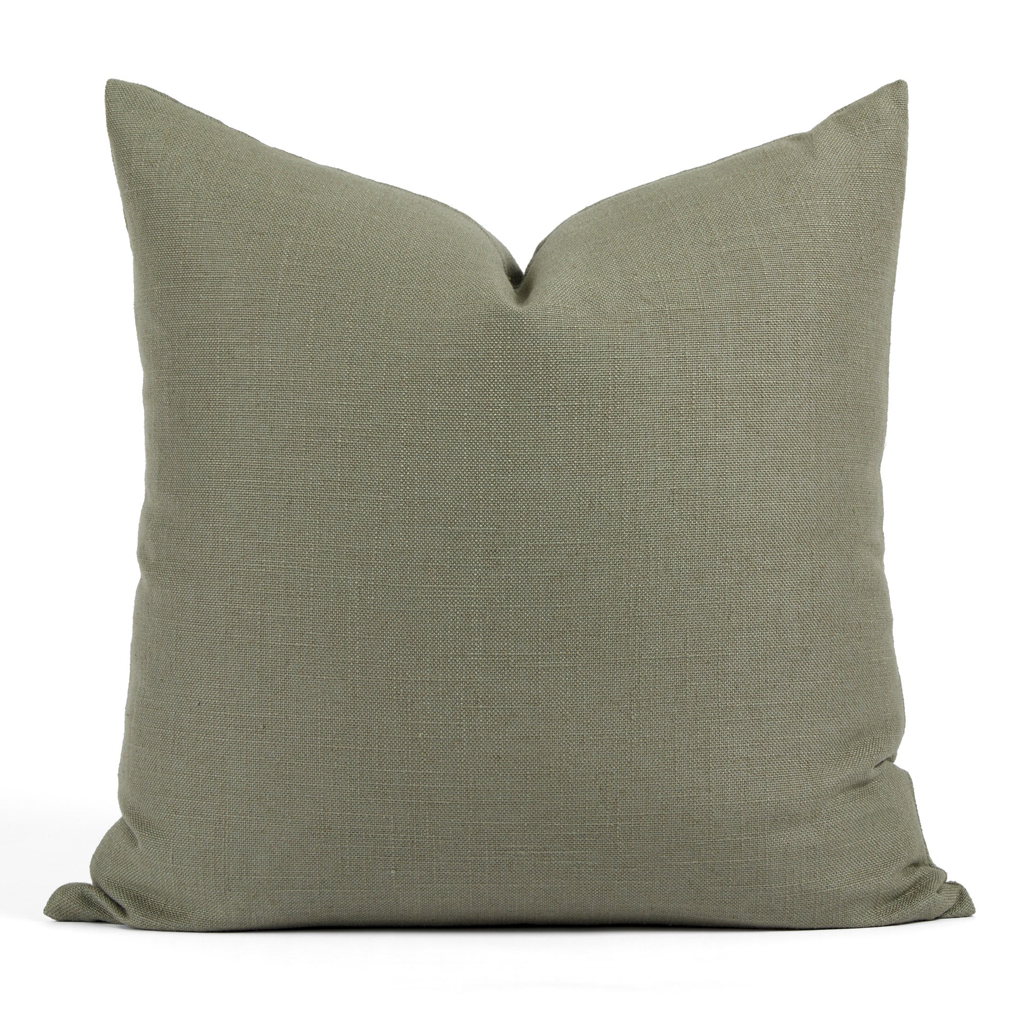 Tonic Living Hampton 24x24 pillow in Sage, an oversized muted sage green pillow with Belgian linen look.