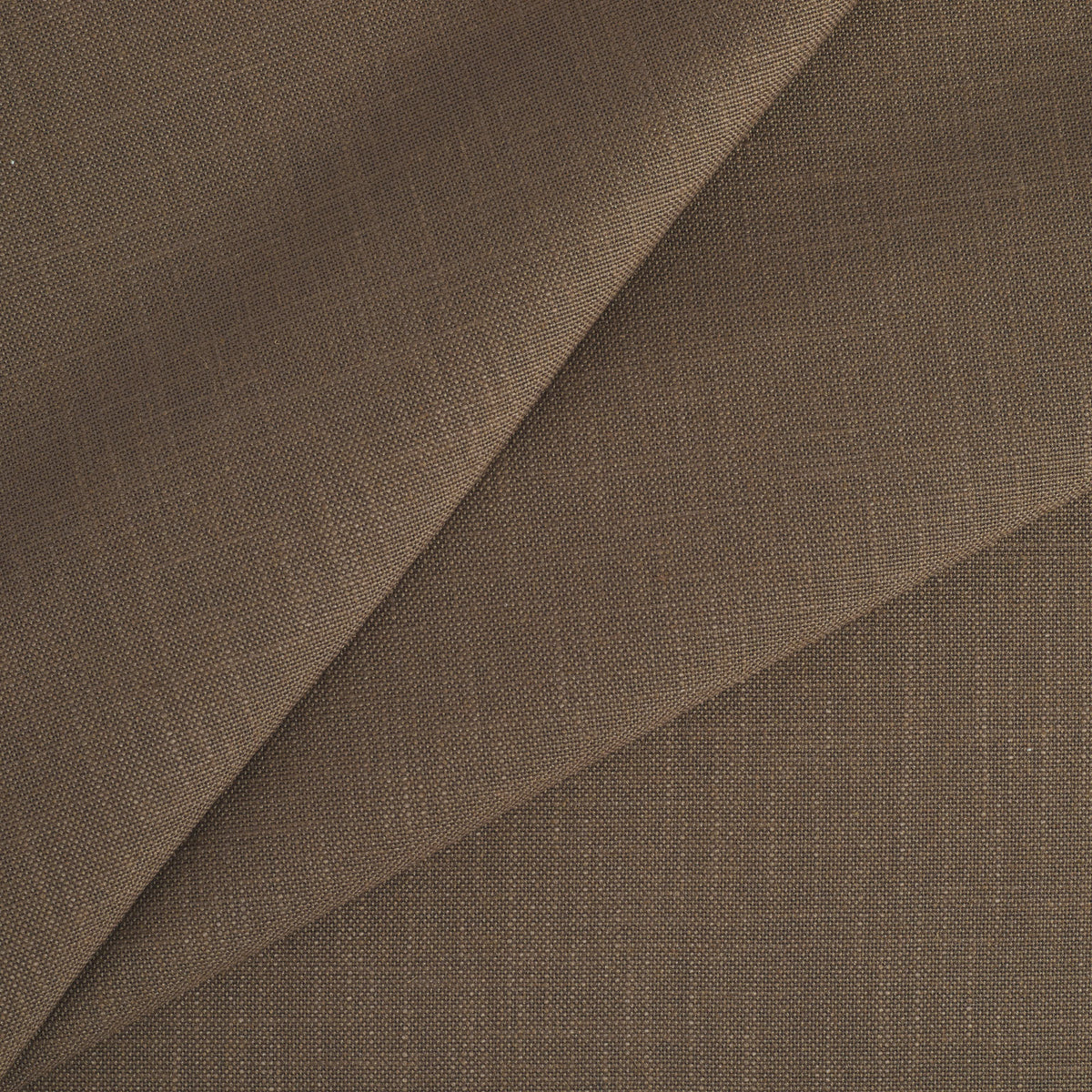 Tonic Living Hampton Fabric in Walnut, a durable smoky brown upholstery fabric with a soft woven texture and Belgian linen look.
