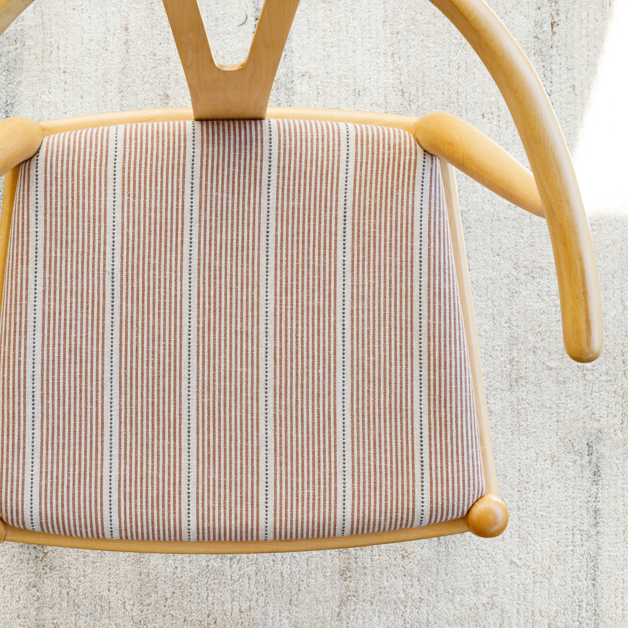Harper Stripe Burnt Siena upholstered seat