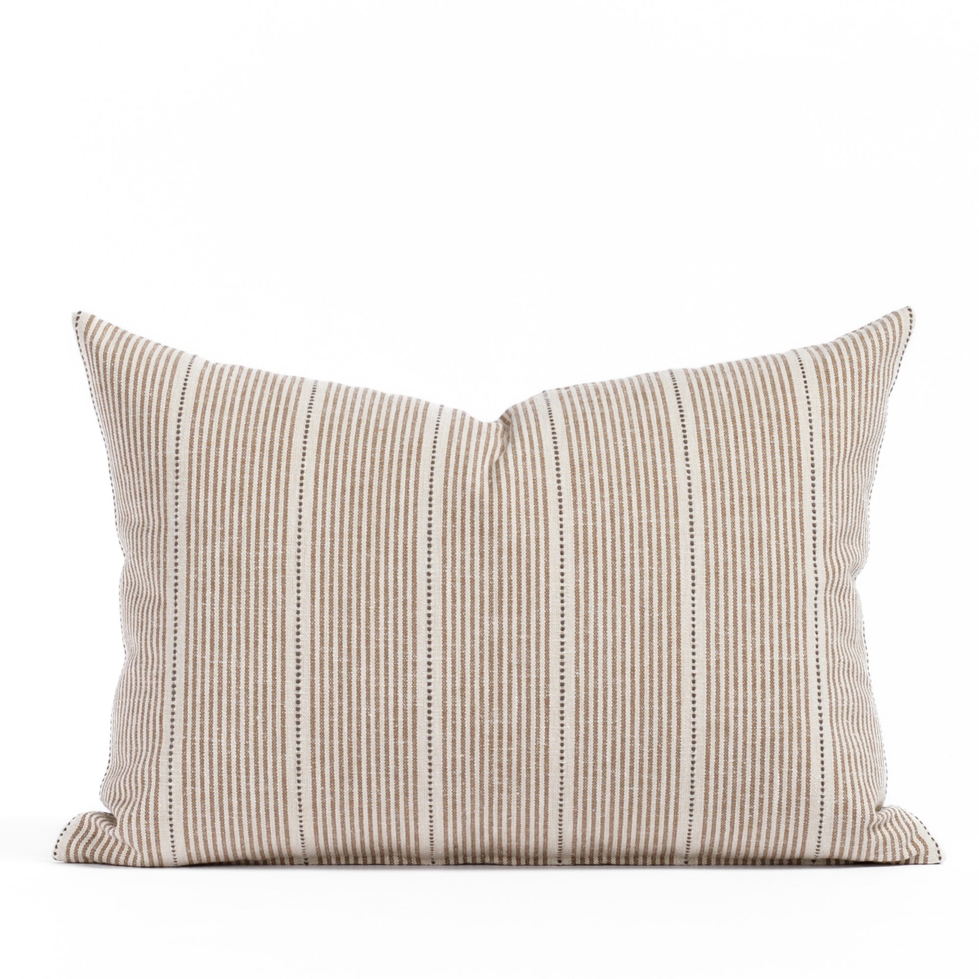 Harper Stripe 14x20 Lumbar Pillow, an earthy brown, cream and black vertical striped throw pillow from Tonic Living