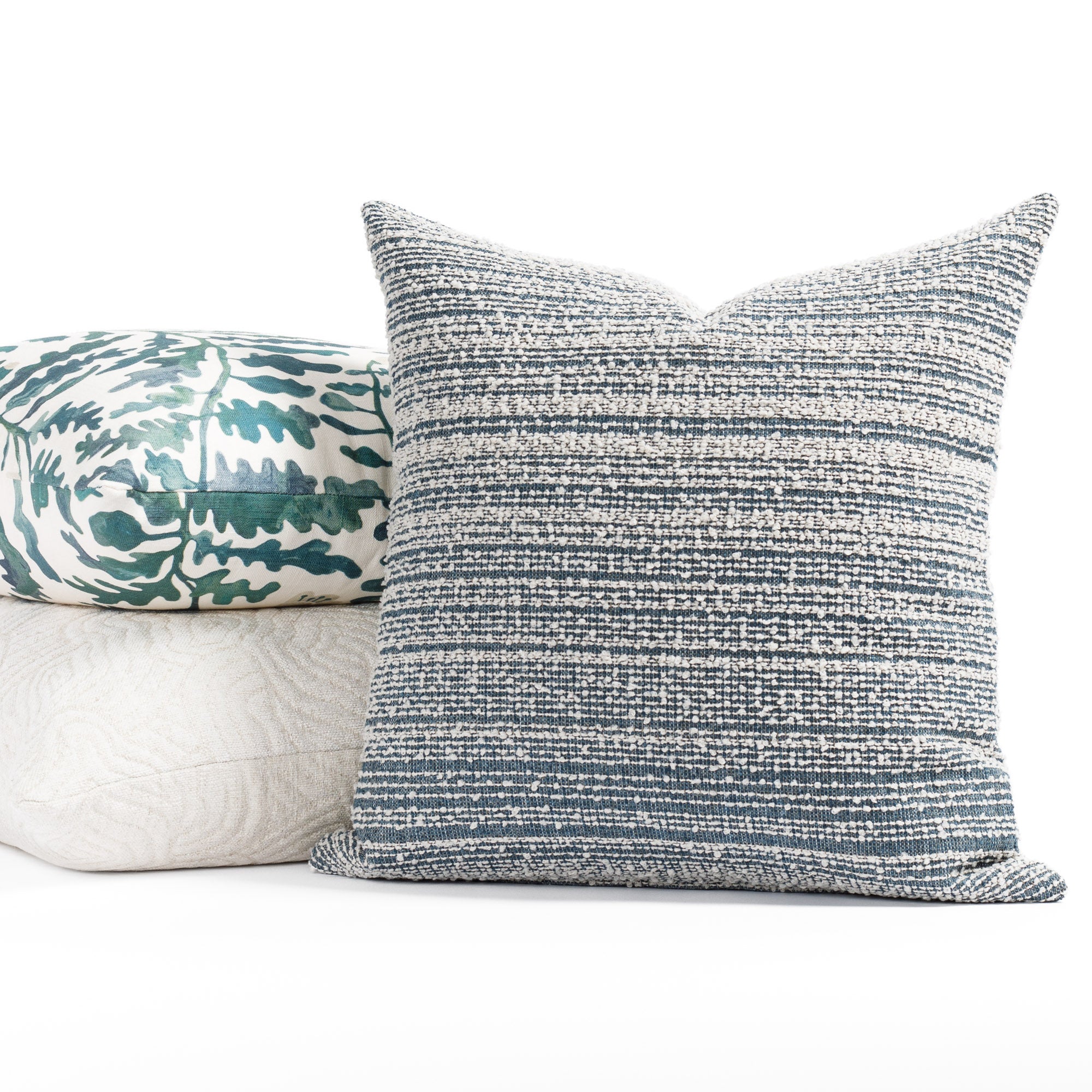 Modern blue, green and white Tonic Living throw pillows 
