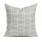 Lagos Seaside Blue 20x20, a watery blue, sand and white ikat print throw pillow from Tonic Living