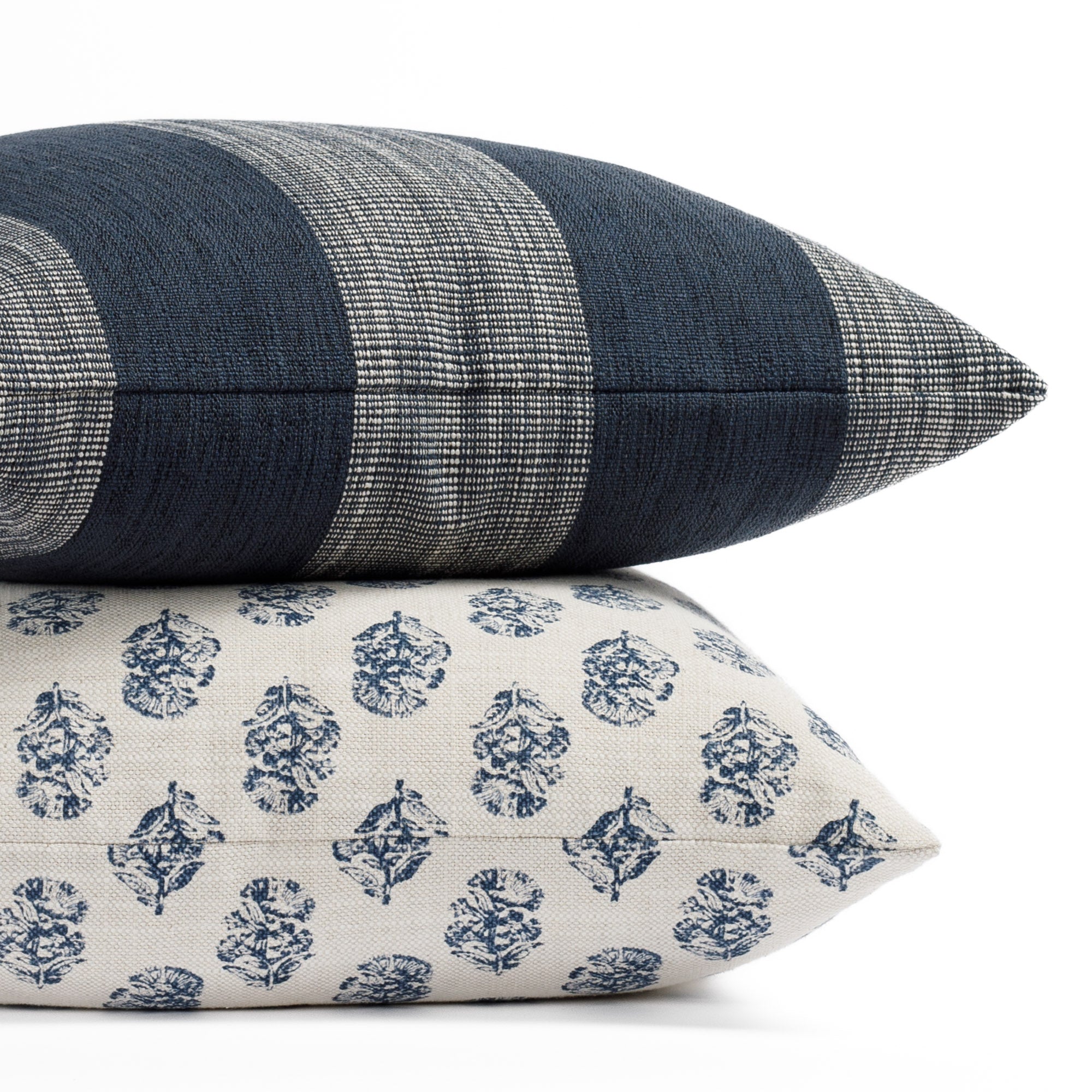 Blue and White patterned Tonic Living pillows