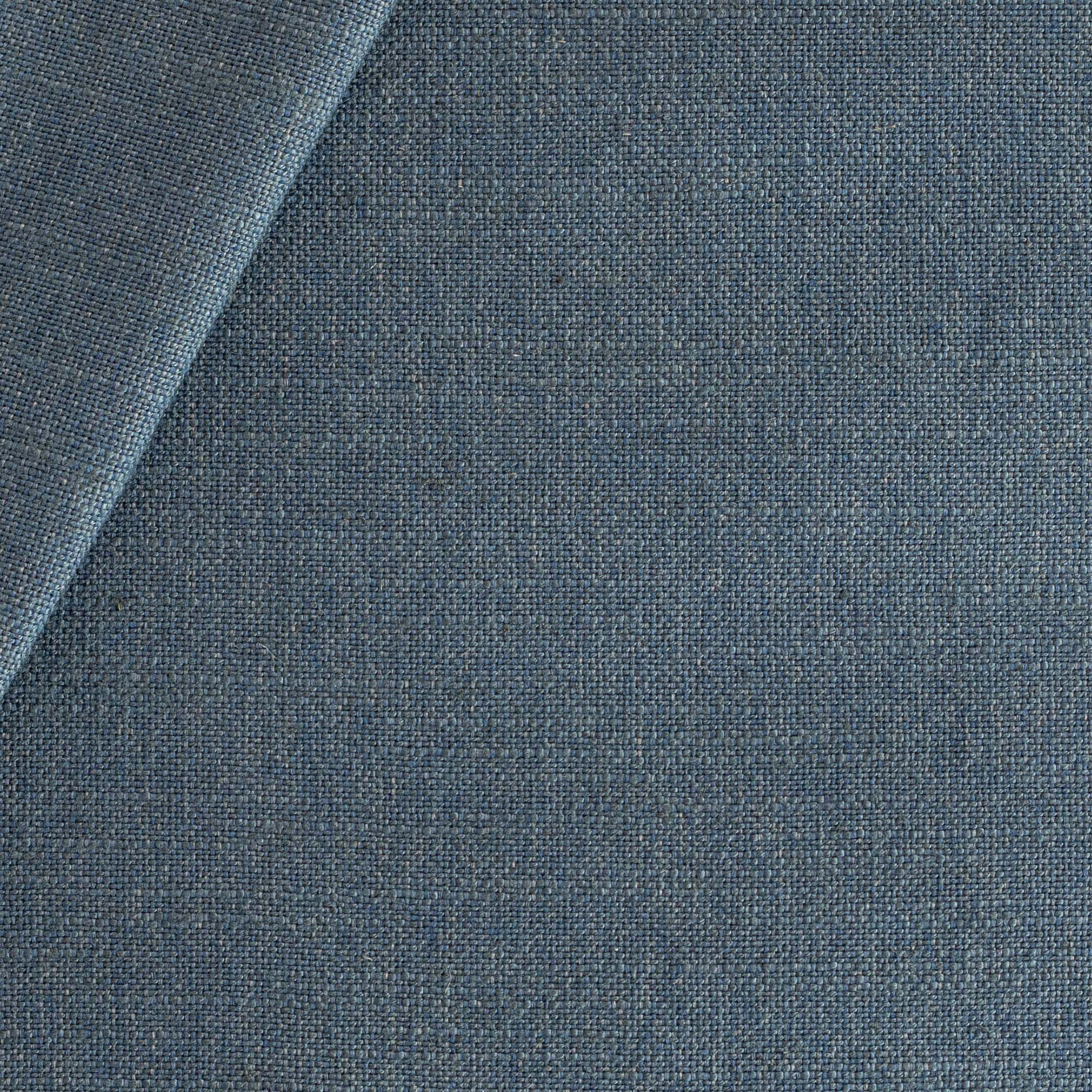a solid blue linen blend upholstery fabric