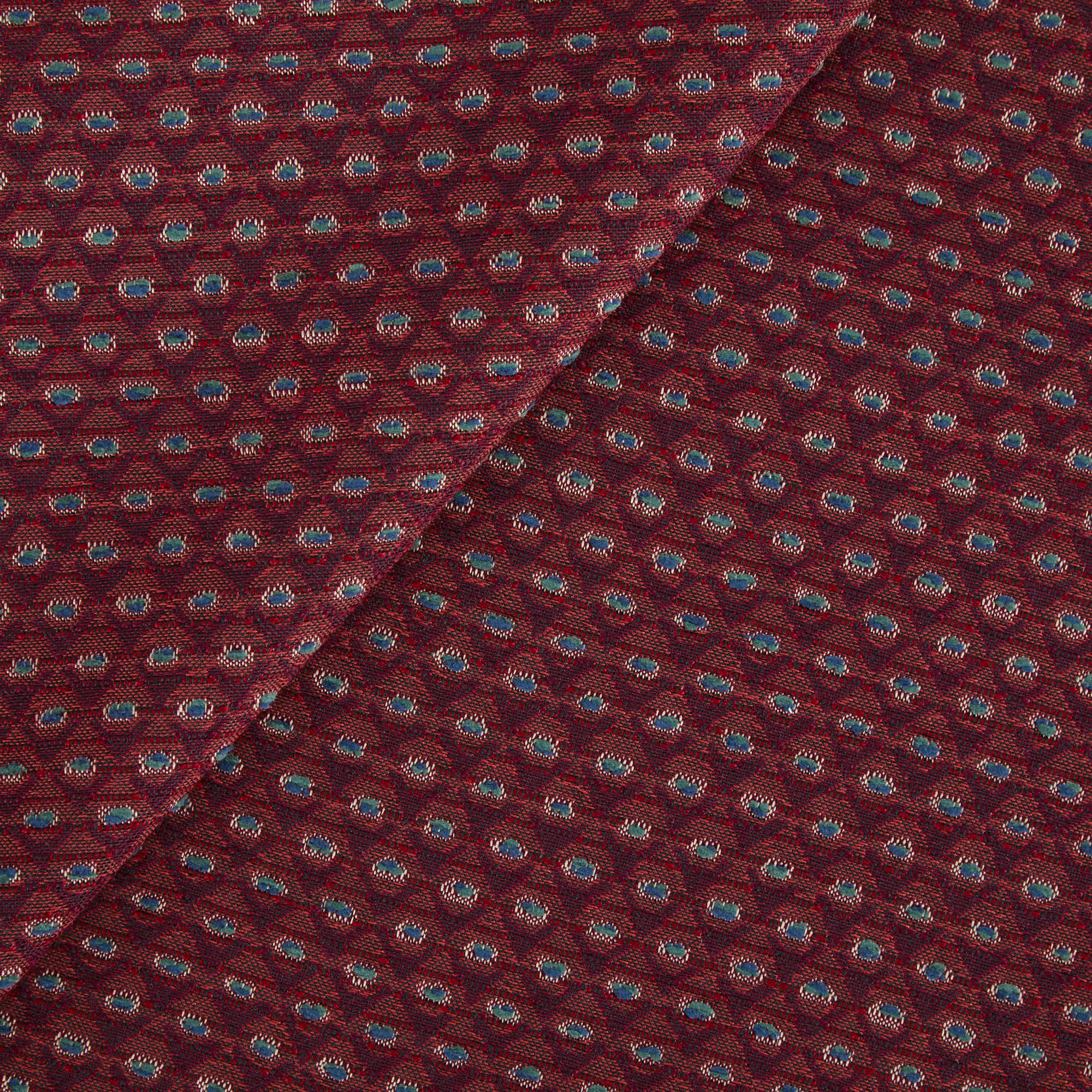 Pembrook Fabric in deep burgundy with small diamond motif, a midweight upholstery fabric from Tonic Living.