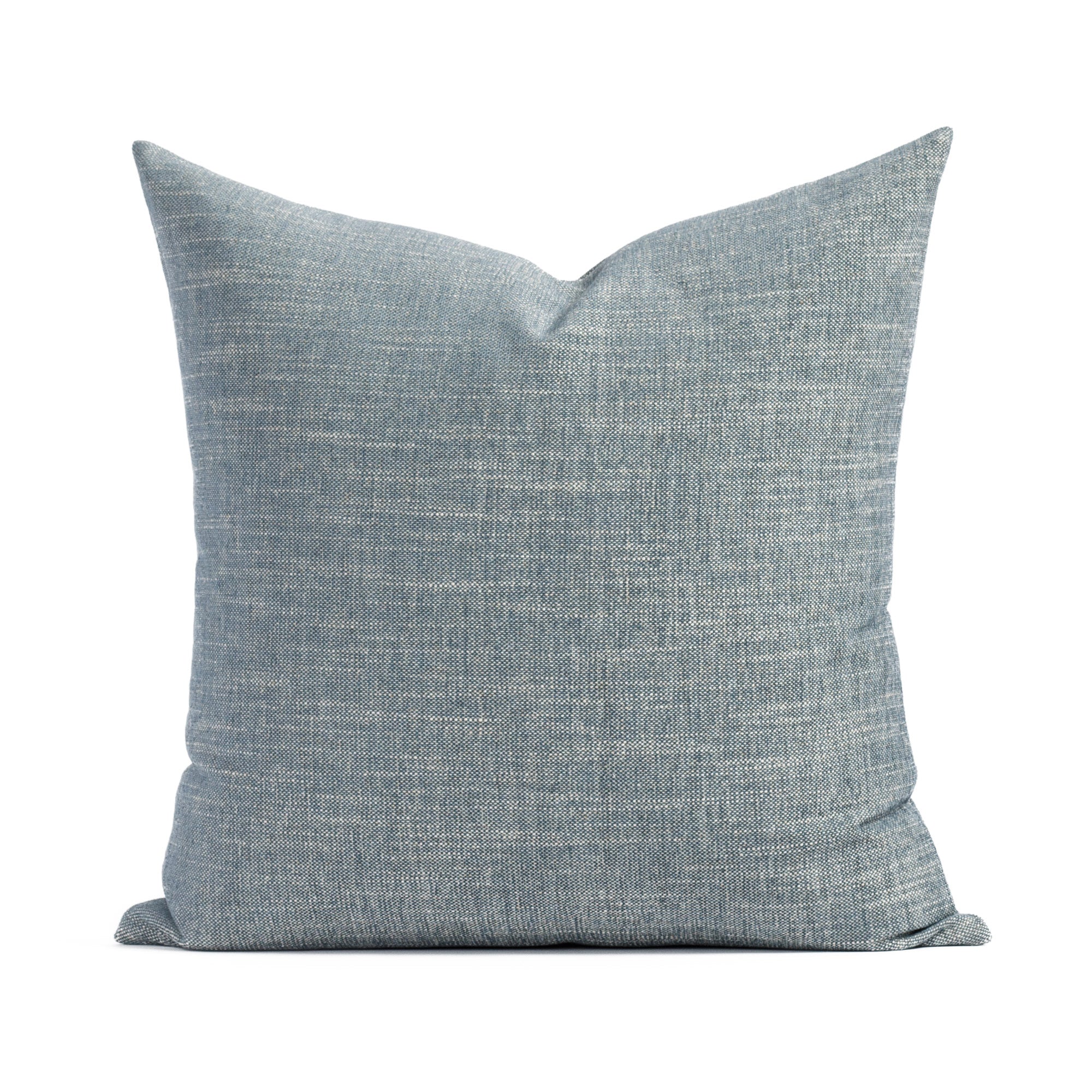 Perry 22x22 Pillow Chambray, a soft stone blue throw pillow from Tonic Living