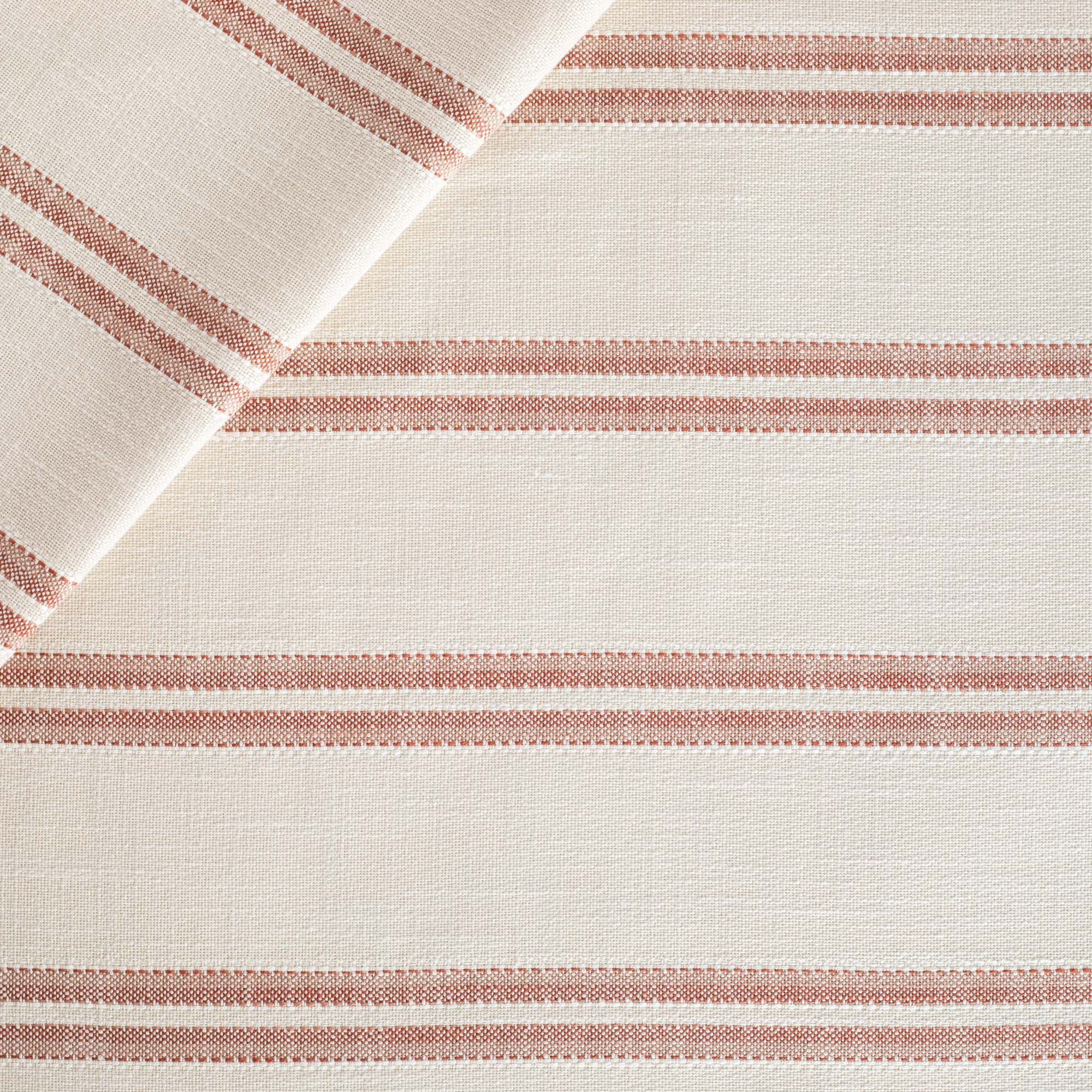 a sandy taupe and clay red striped indoor outdoor Tonic Living fabric