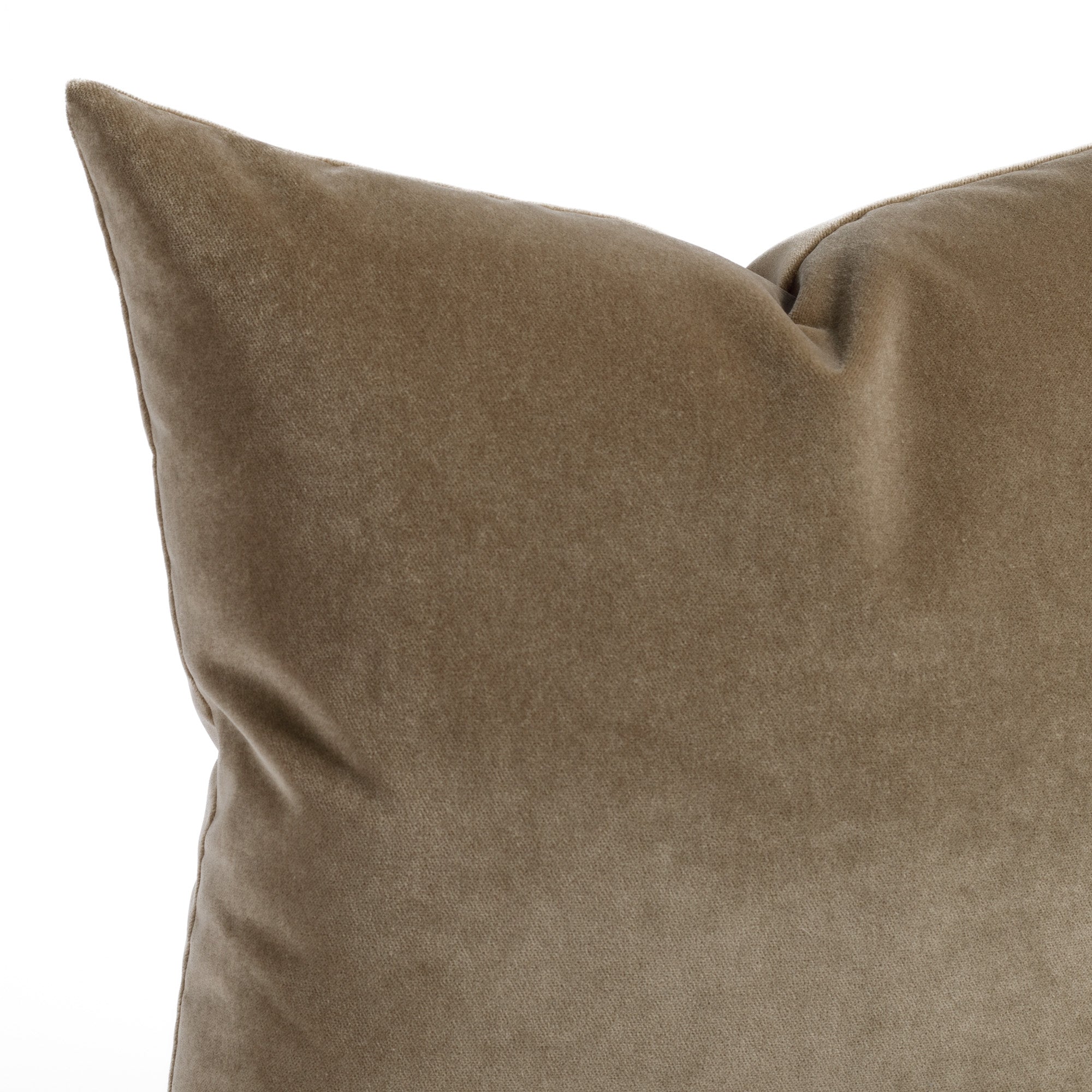 an earthy brown pillow : close up view