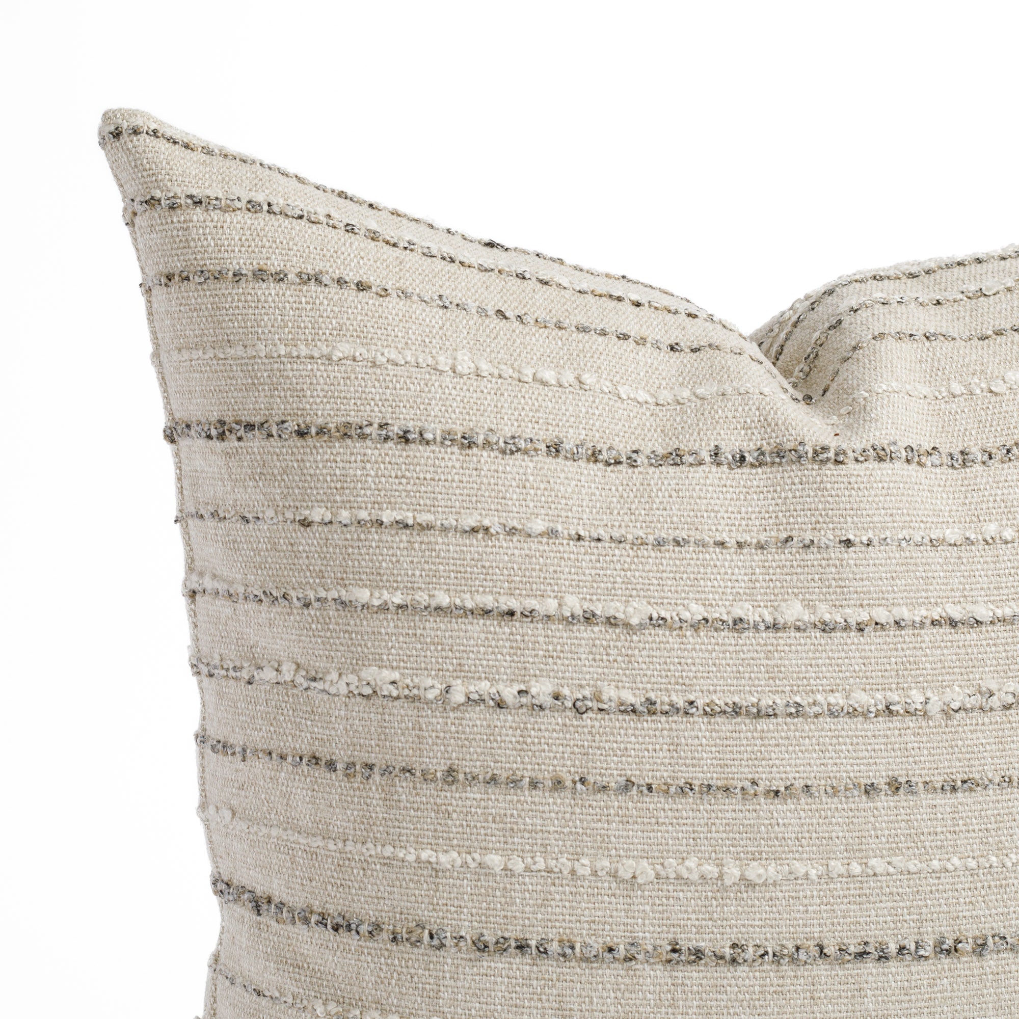 a neutral earth toned textured stripe : close up view