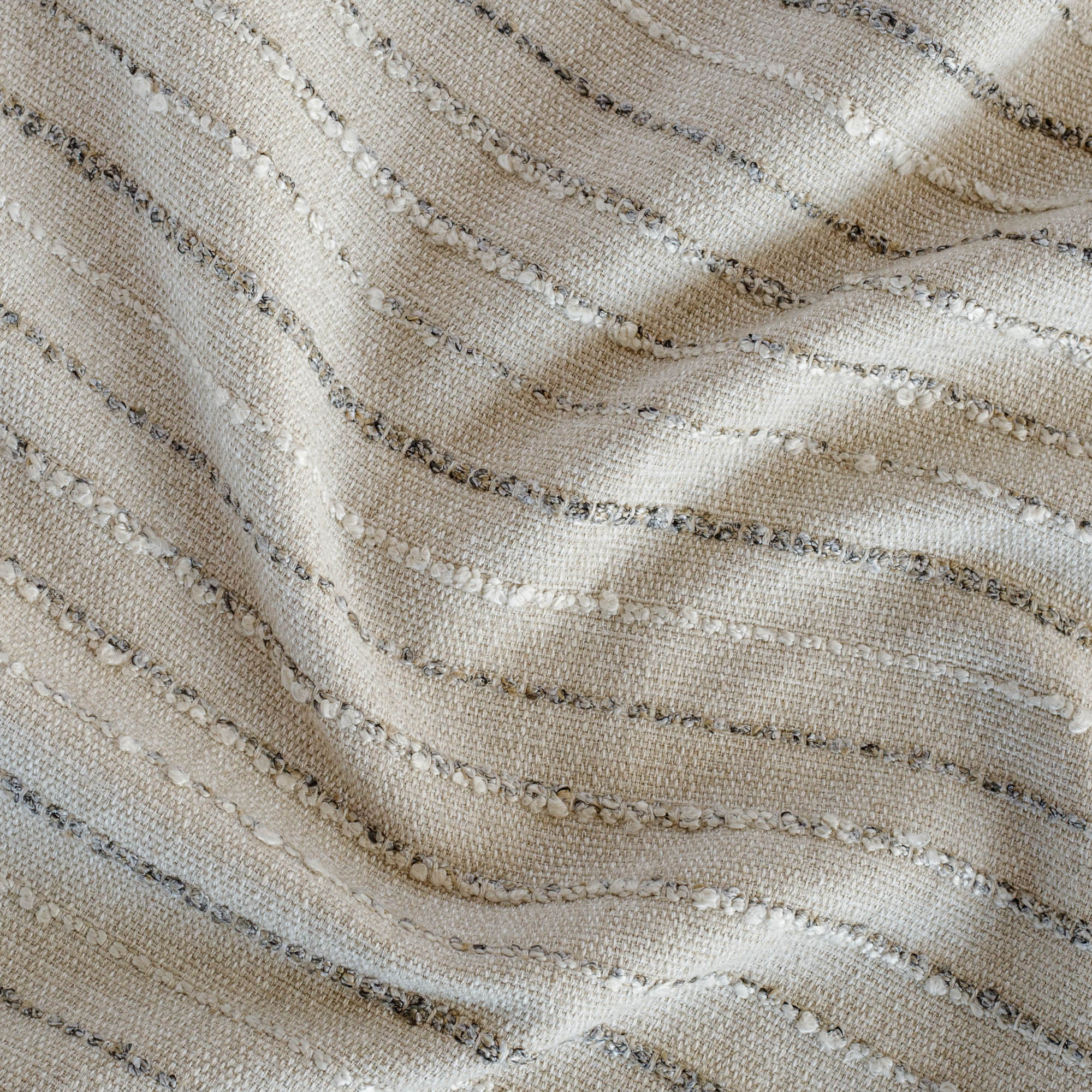 Wren Cobblestone fabric, an earth toned textured striped multi-use fabric from Tonic Living