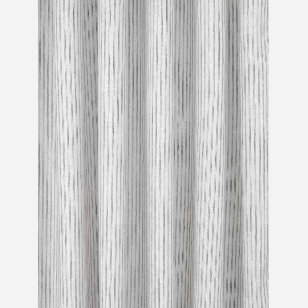 Verona Stripe, an ivory with black stripe linen fabric from Tonic Living