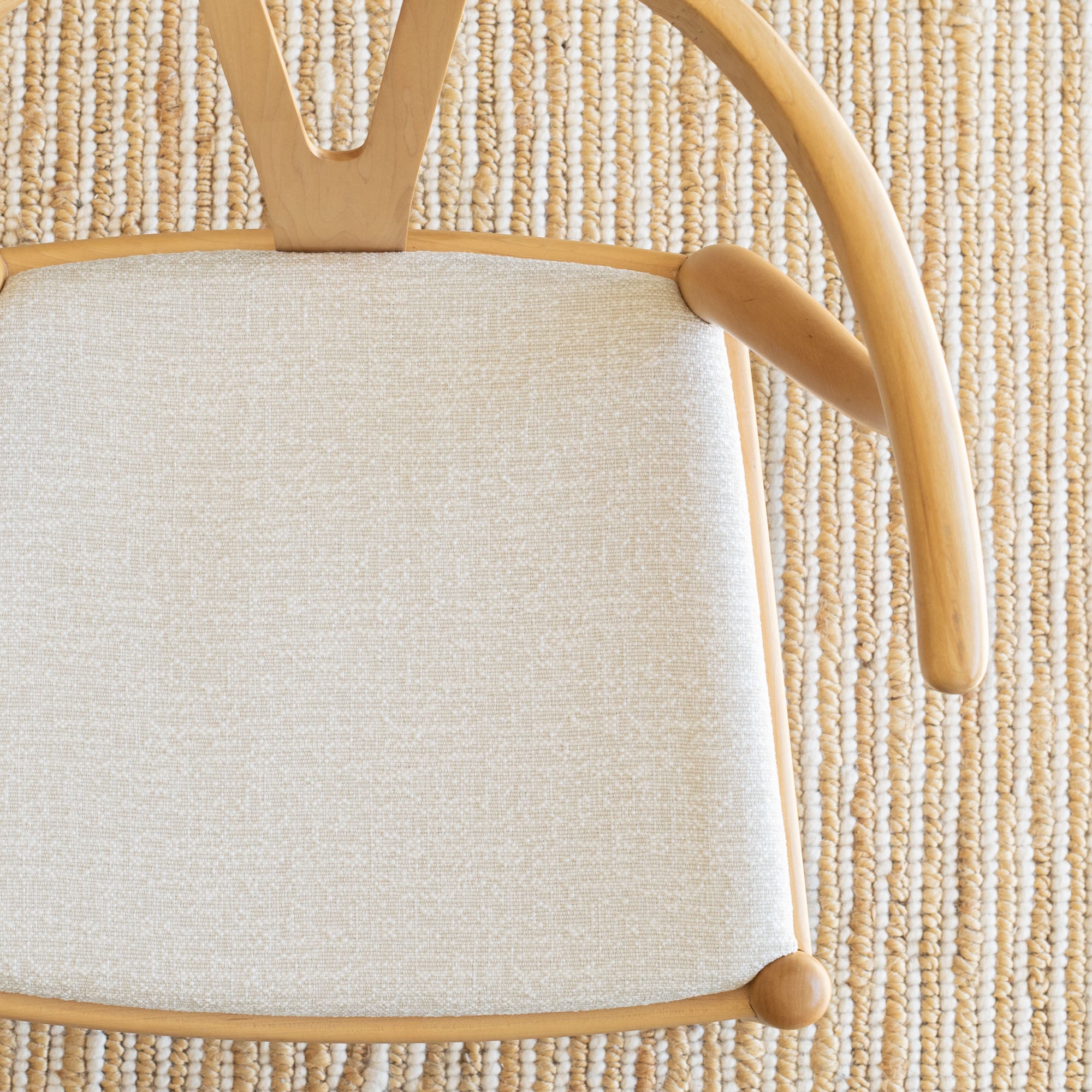 cream high performance upholstery fabric with a fine texture.