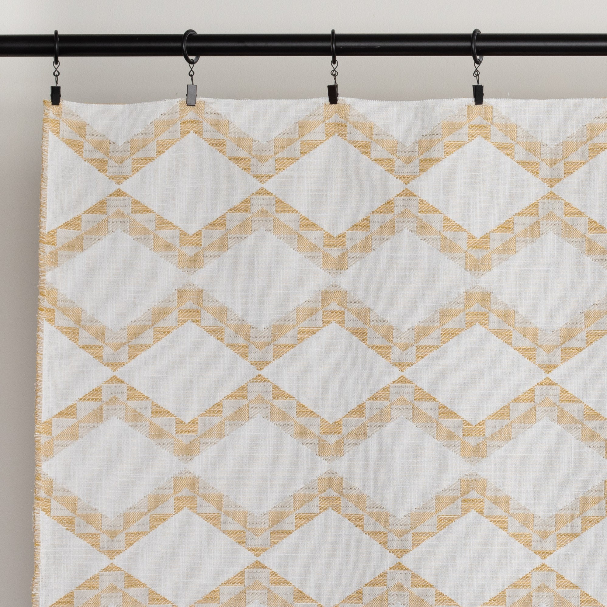 Estevan Amber yellow and cream large scale zigzag and diamond pattern indoor outdoor fabric : view 2