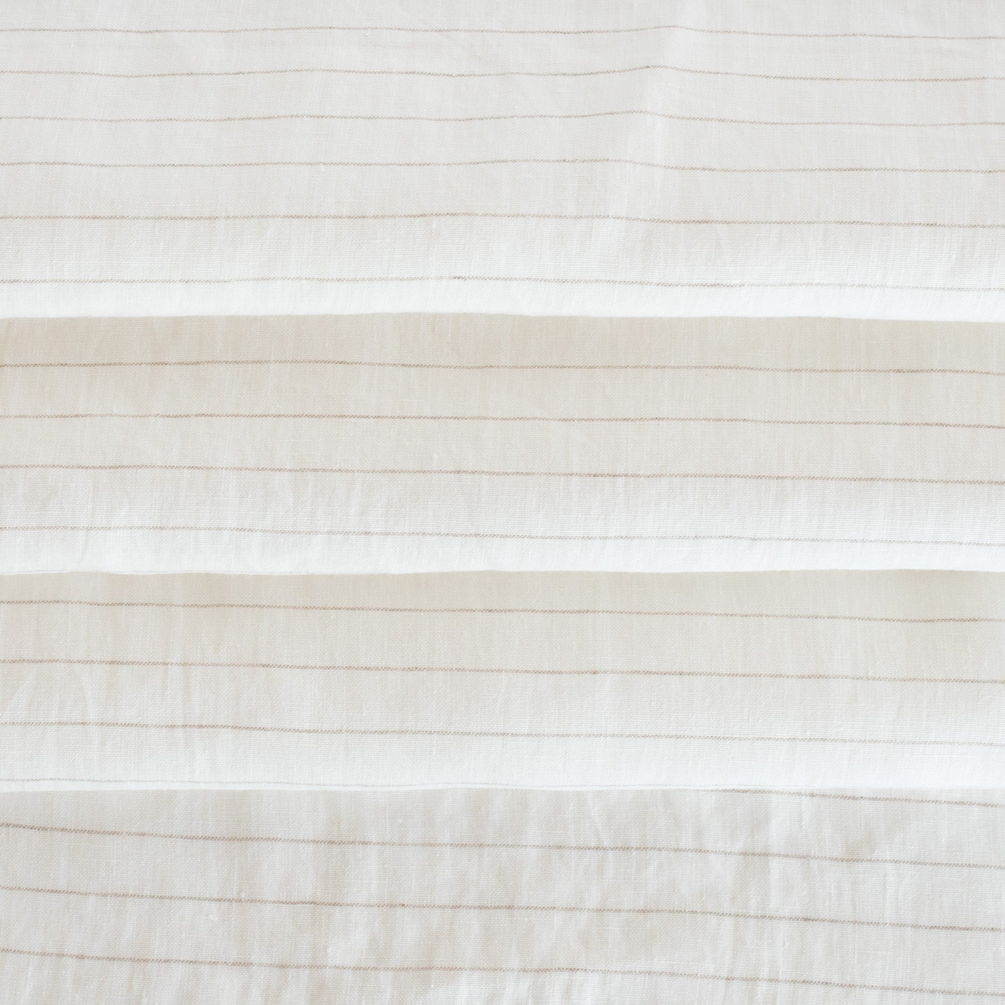 Hudson cream white and taupe stripe linen blend drapery fabric : view 3