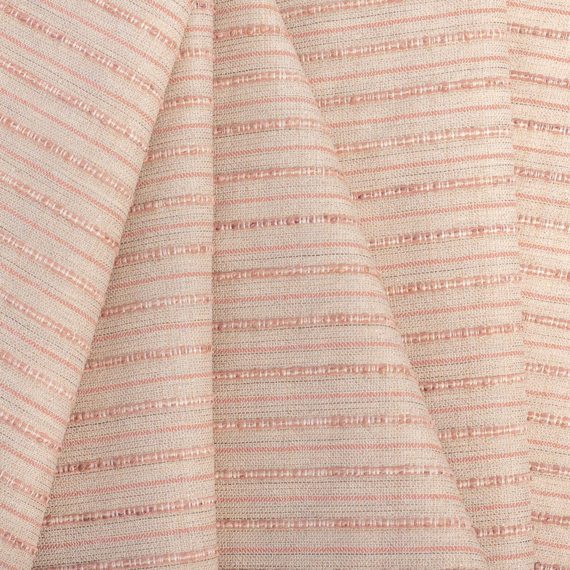 Misto Coral Blush, a light pink and light tan horizontal striped Crypton Home performance fabric from Tonic Living