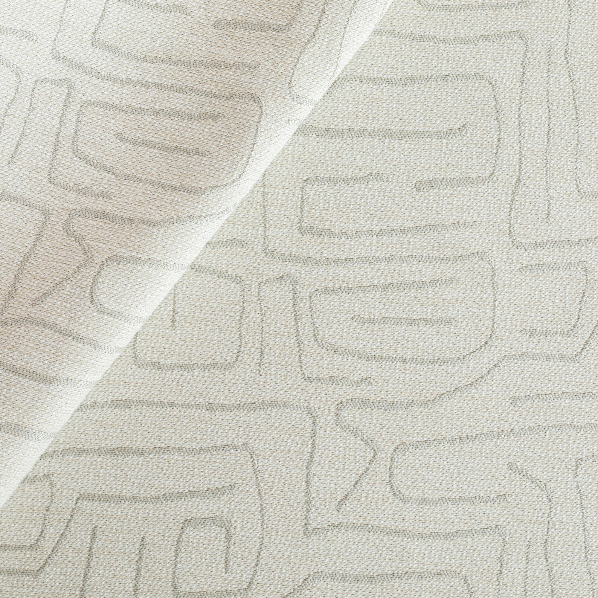 an off-white and light gray abstract line pattern upholstery fabric