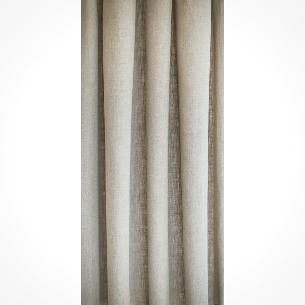 Tuscany Linen, a natural greige linen curtain fabric