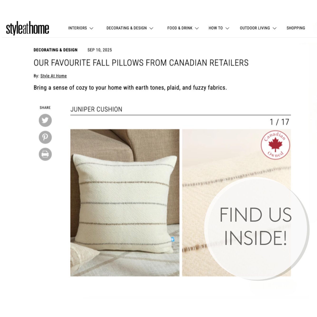 Fall Pillow Picks: Tonic Living in Style at Home Online