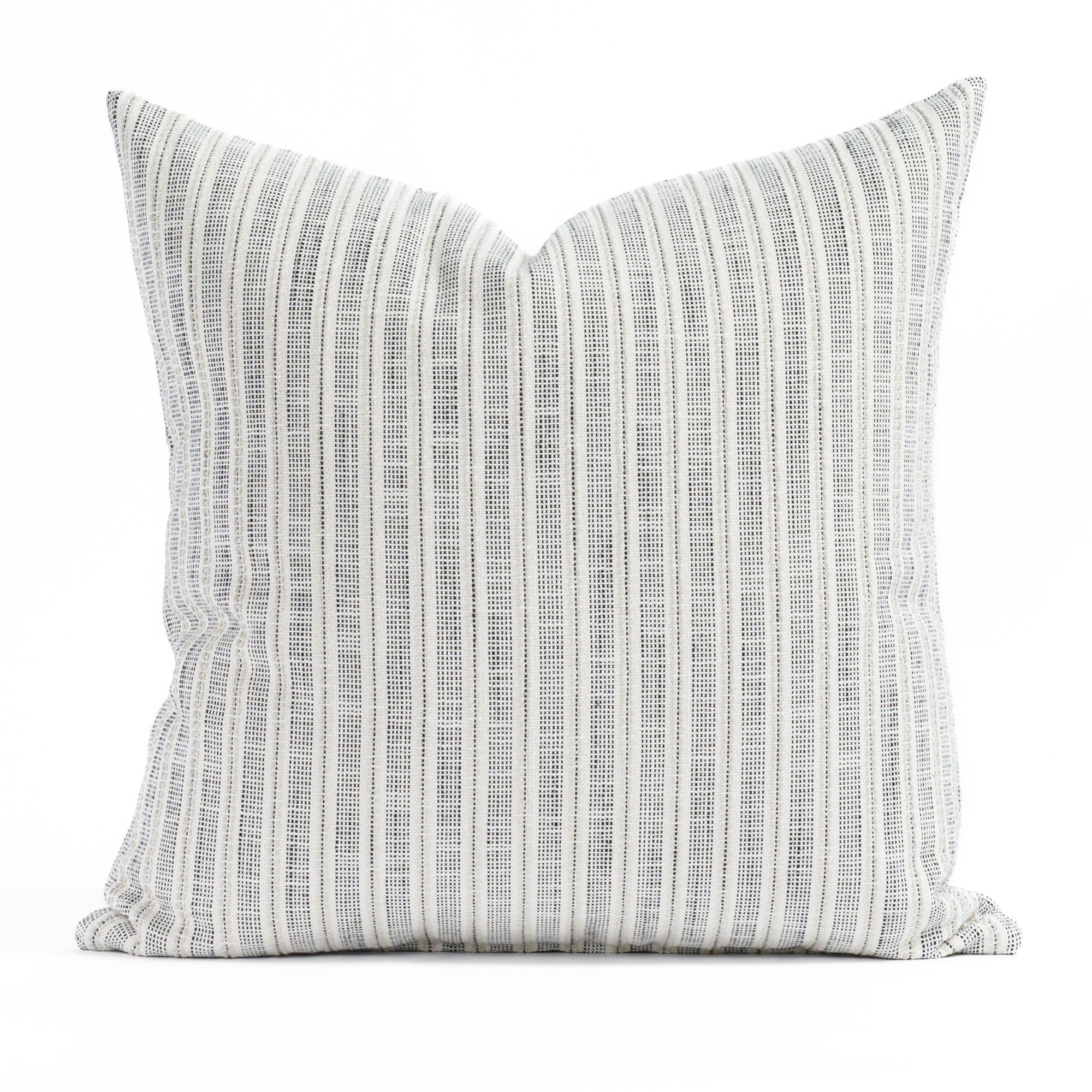 Amalfi Stripe  20x20 Domino, a cream and black stripe outdoor pillow from Tonic Living