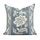 Tonic Living Ashford 20x20 pillow in Denim featuring a chambray blue and white floral vine pattern.
