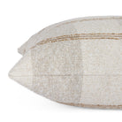 Side view of Buckley Wheat throw pillow highlighting neutral woven check fabric – Tonic Living