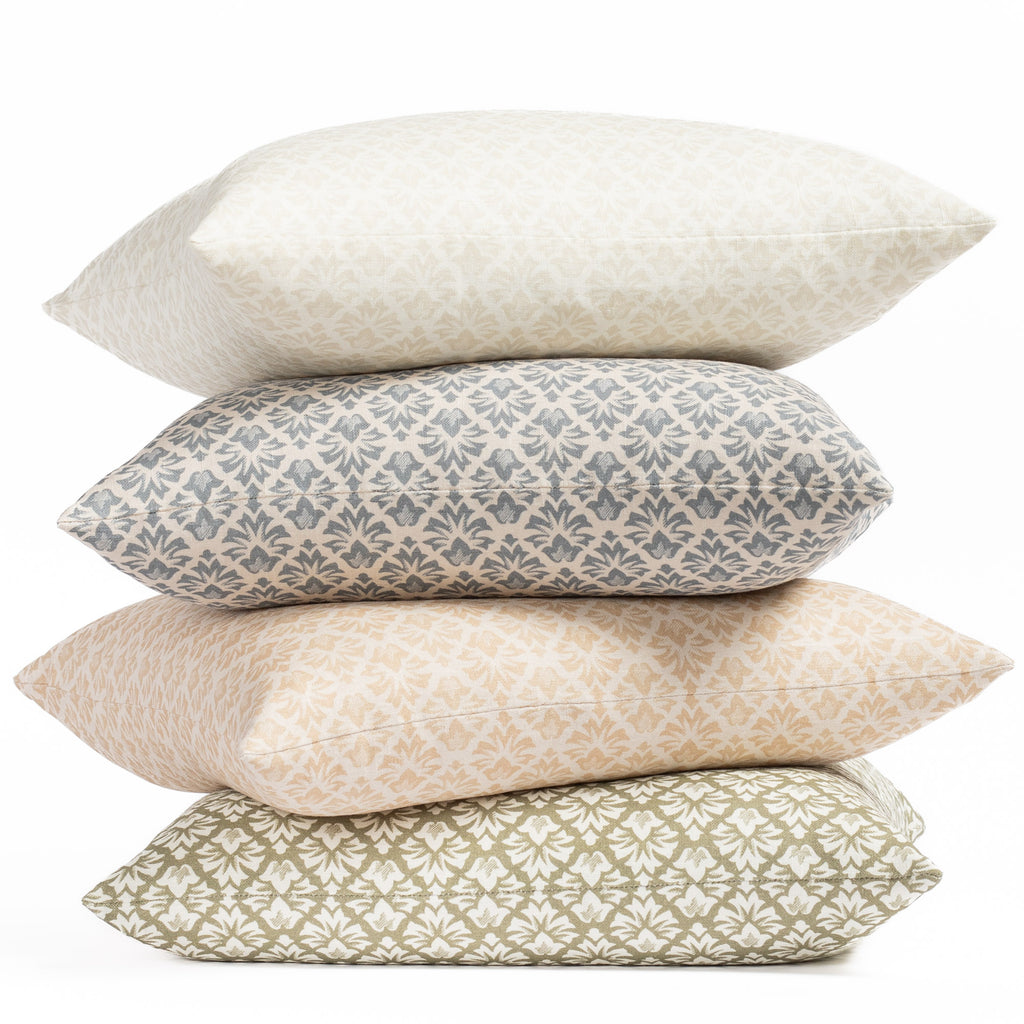 Calli floral block print pillows in four colors from Tonic Living
