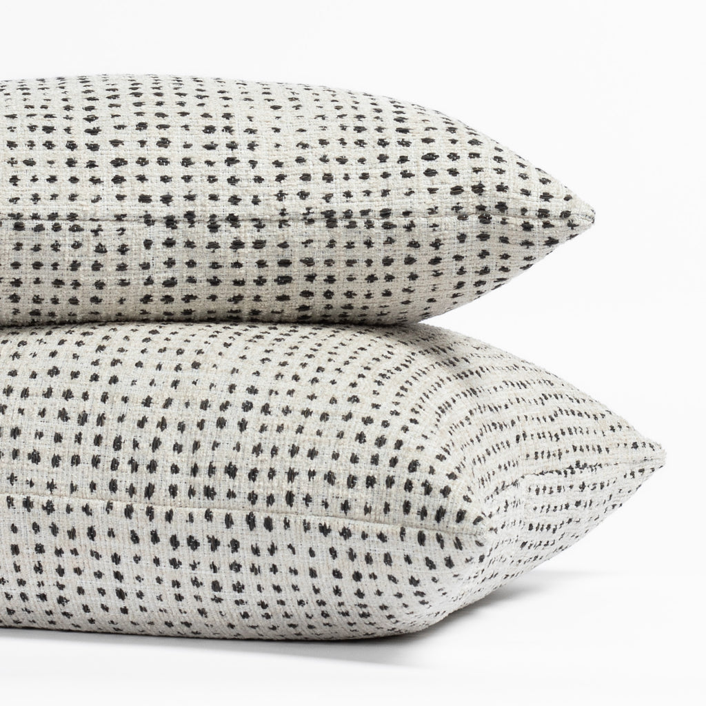 Celeste cream and black dot patterned pillows