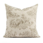 Tonic Living Colette 20x20 pillow in Portobello, a brown and natural French toile throw pillow with scenic pastoral print.