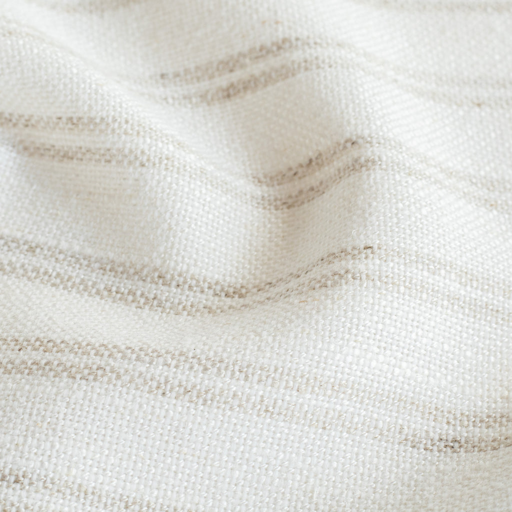 a white and greige stripe home decor fabric