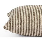 Side view of Tonic Living Crosby Stripe Truffle toss cushion highlighting its classic vertical stripe pattern.