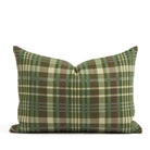 Tonic Living Dasher 14x20 Holiday Lumbar Pillow, a green and burgundy plaid lumbar cushion with a classic Christmas-inspired pattern.
