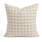 Tonic Living Emmett Plaid 20x20 pillow in Flax featuring a beige and white small-scale check.
