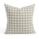 Tonic Living Emmett Plaid 20x20 pillow in Sage featuring a light green and white small-scale check.