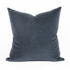 Tonic Living Florence Velvet 20x20 Pillow in Mineral Blue with a soft plush velvet texture and deep smoky blue-grey color.
