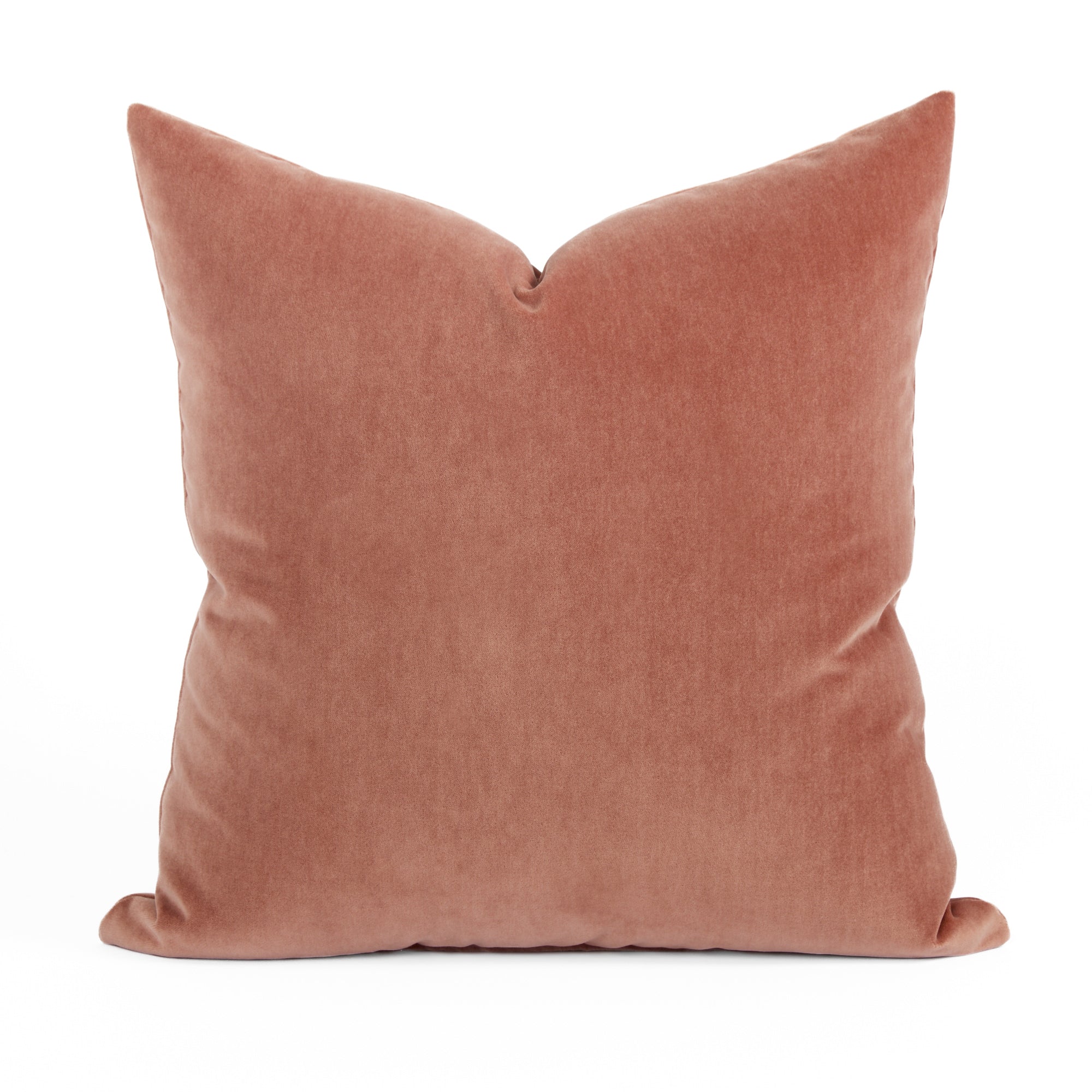 Tonic Living Florence Velvet 20x20 pillow in Rosewood, a soft dusty rose velvet cushion.